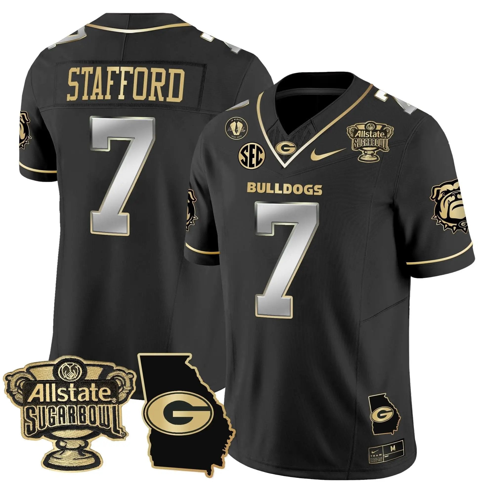GB 2025 Sugar Bowl & Georgia Map Patch Vapor Limited Jersey by Georgia Bulldogs
