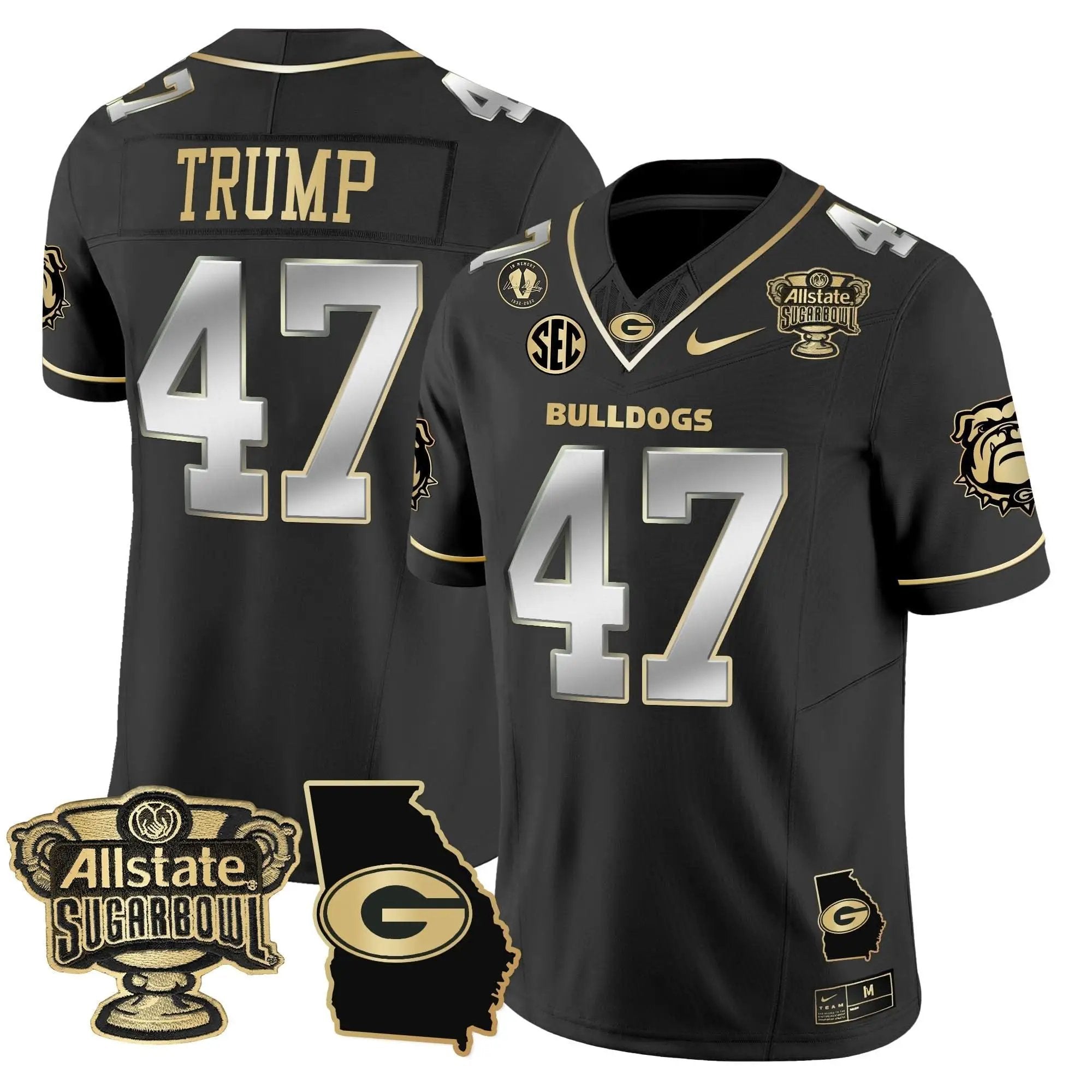 GB 2025 Sugar Bowl & Georgia Map Patch Vapor Limited Jersey by Georgia Bulldogs