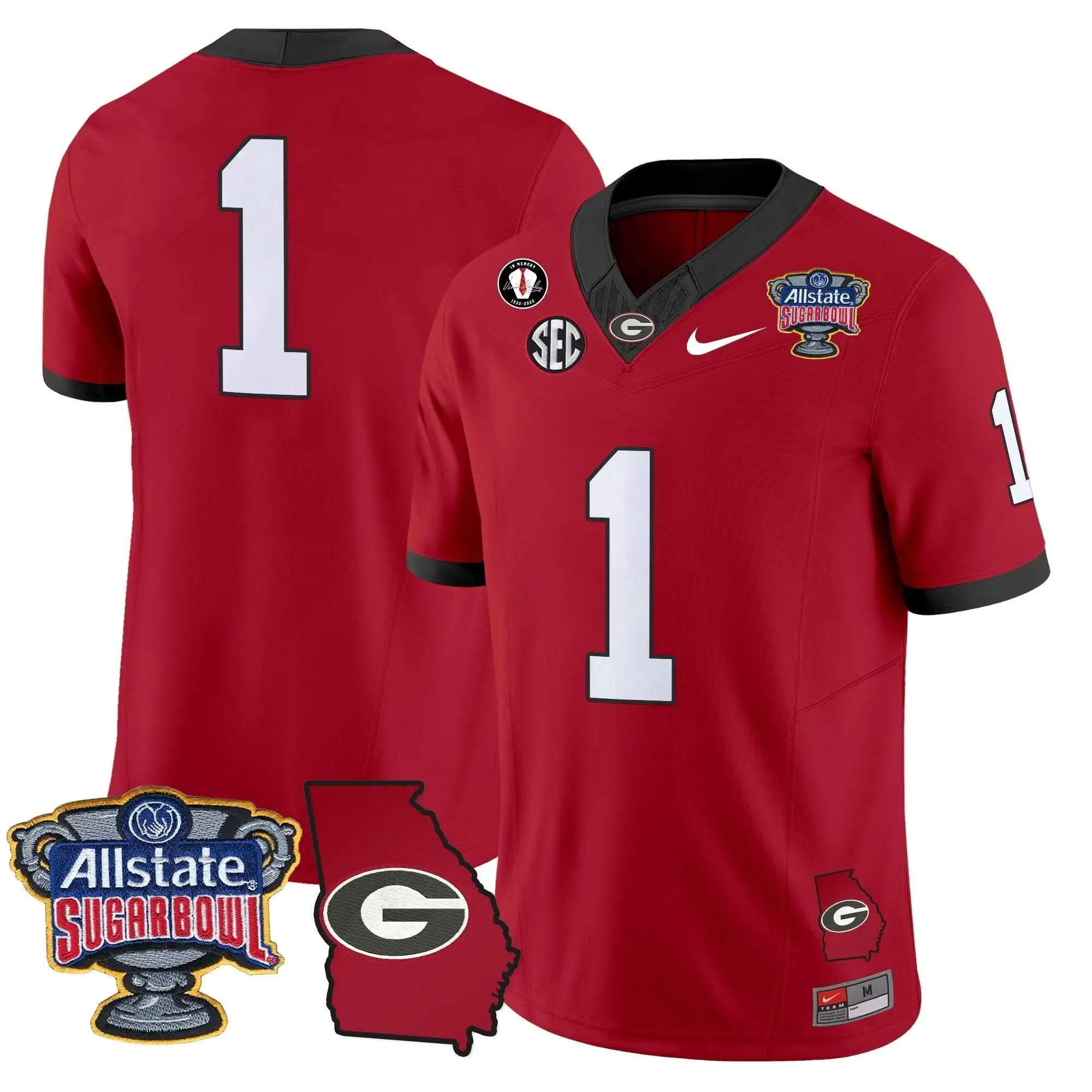 GB 2025 Sugar Bowl & Georgia Map Patch Vapor Limited Jersey by Georgia Bulldogs