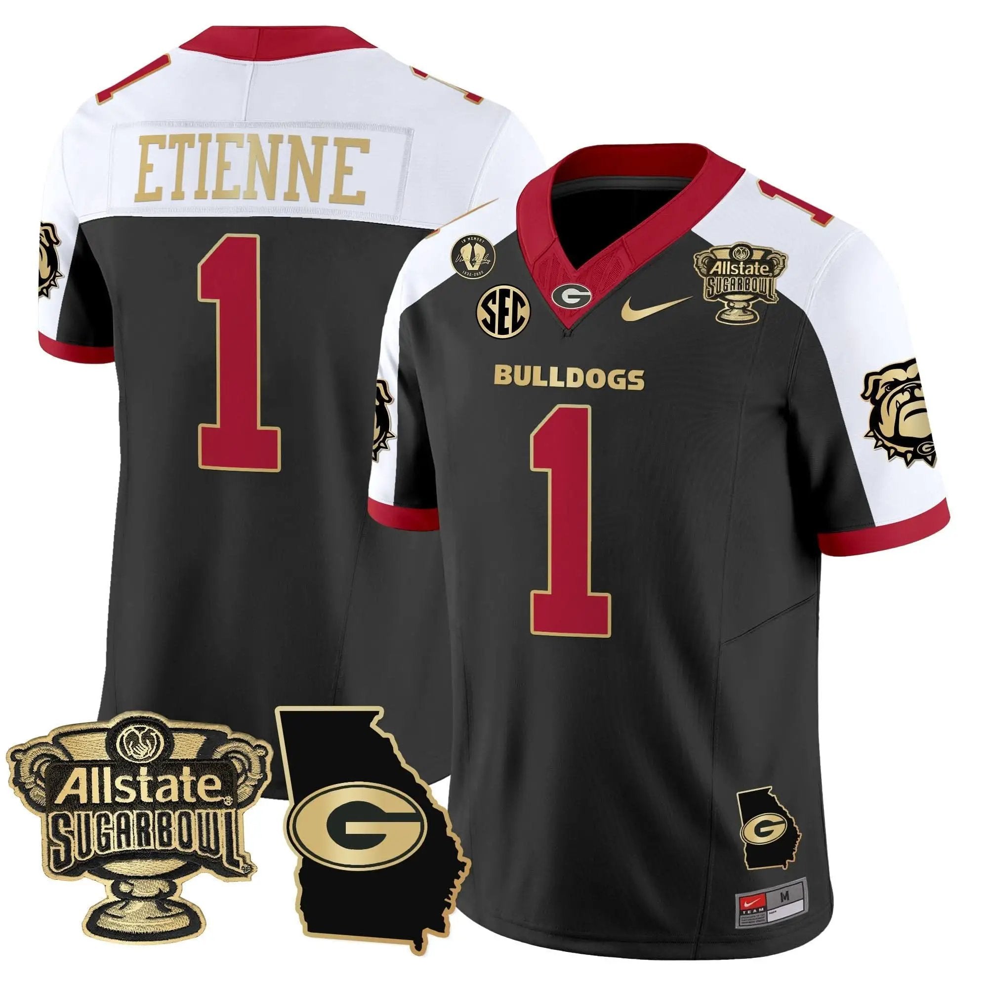 GB 2025 Sugar Bowl & Georgia Map Patch Vapor Limited Jersey by Georgia Bulldogs