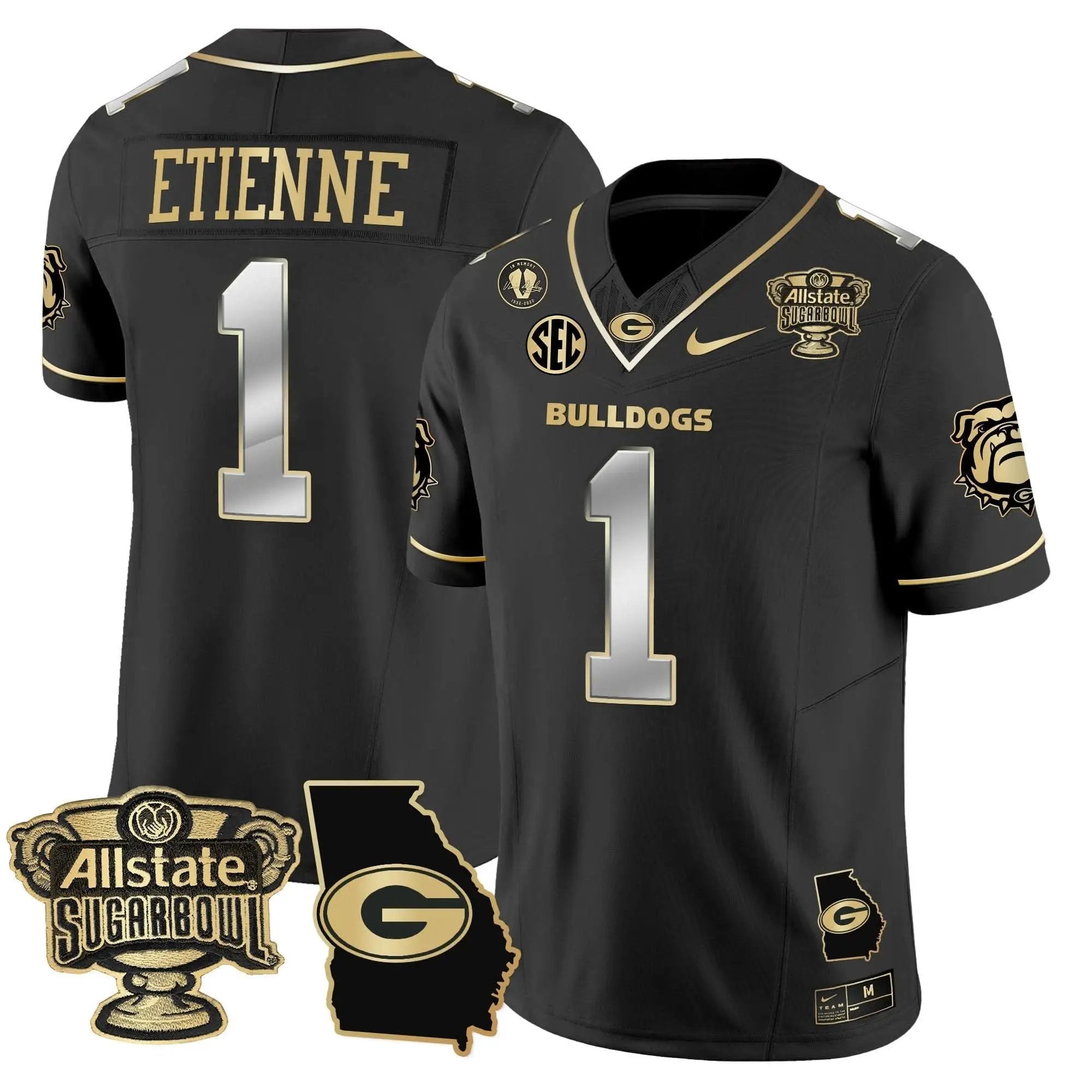 GB 2025 Sugar Bowl & Georgia Map Patch Vapor Limited Jersey by Georgia Bulldogs
