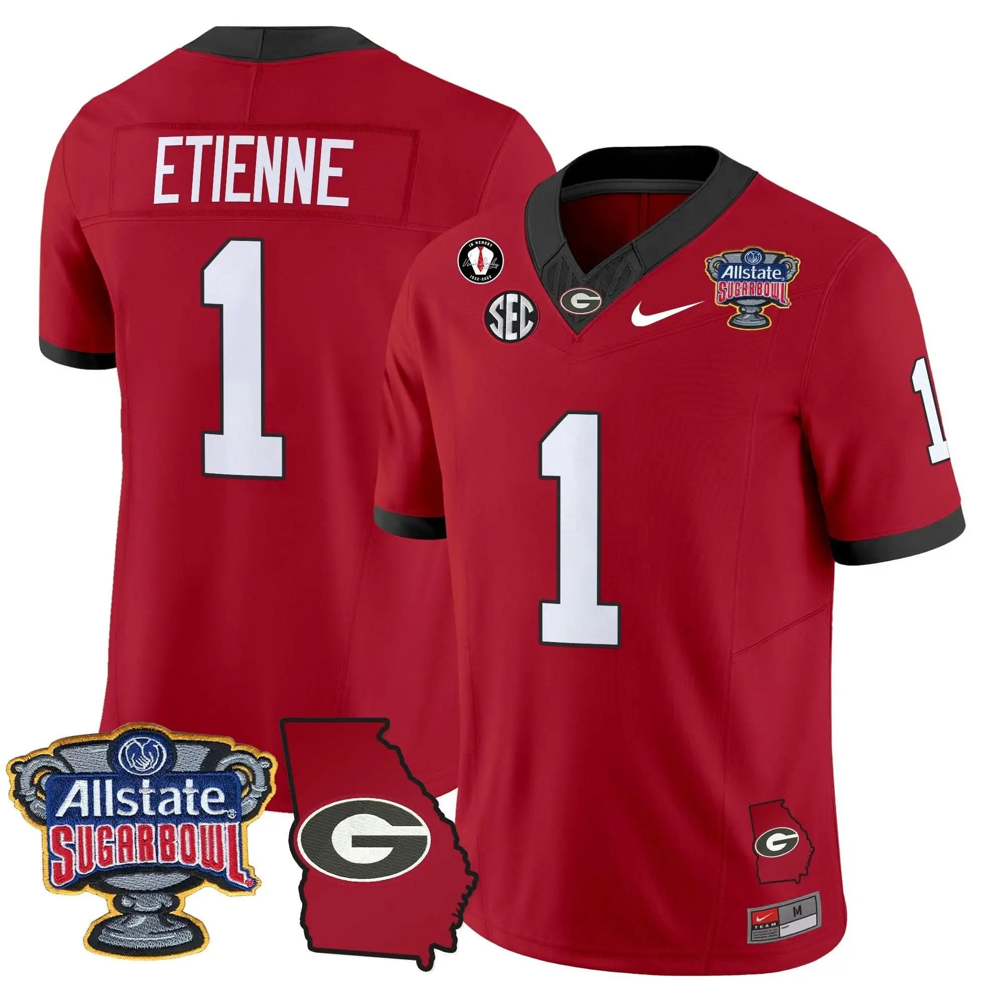 GB 2025 Sugar Bowl & Georgia Map Patch Vapor Limited Jersey by Georgia Bulldogs