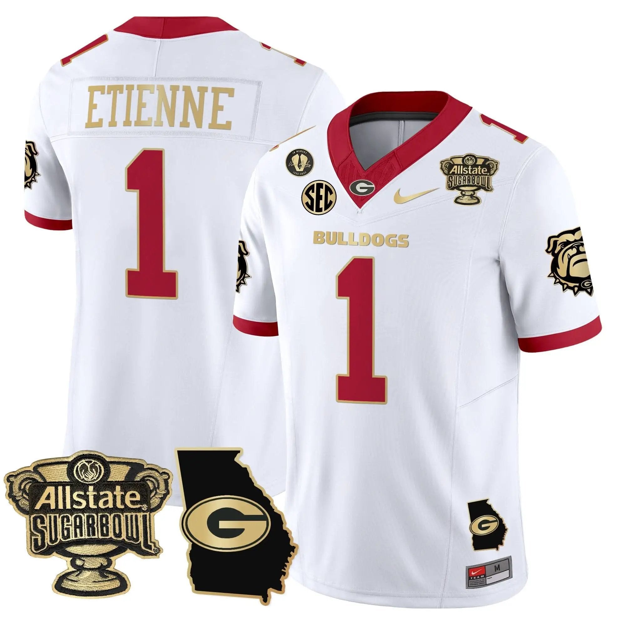 GB 2025 Sugar Bowl & Georgia Map Patch Vapor Limited Jersey by Georgia Bulldogs