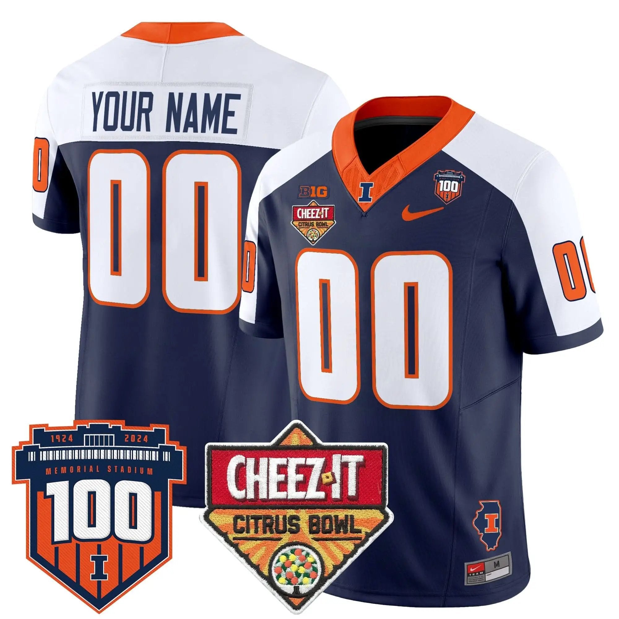 ILL 2025 Cheez-It Citrus Bowl Patch Vapor Limited Custom Jersey by Illinois Fighting Illini
