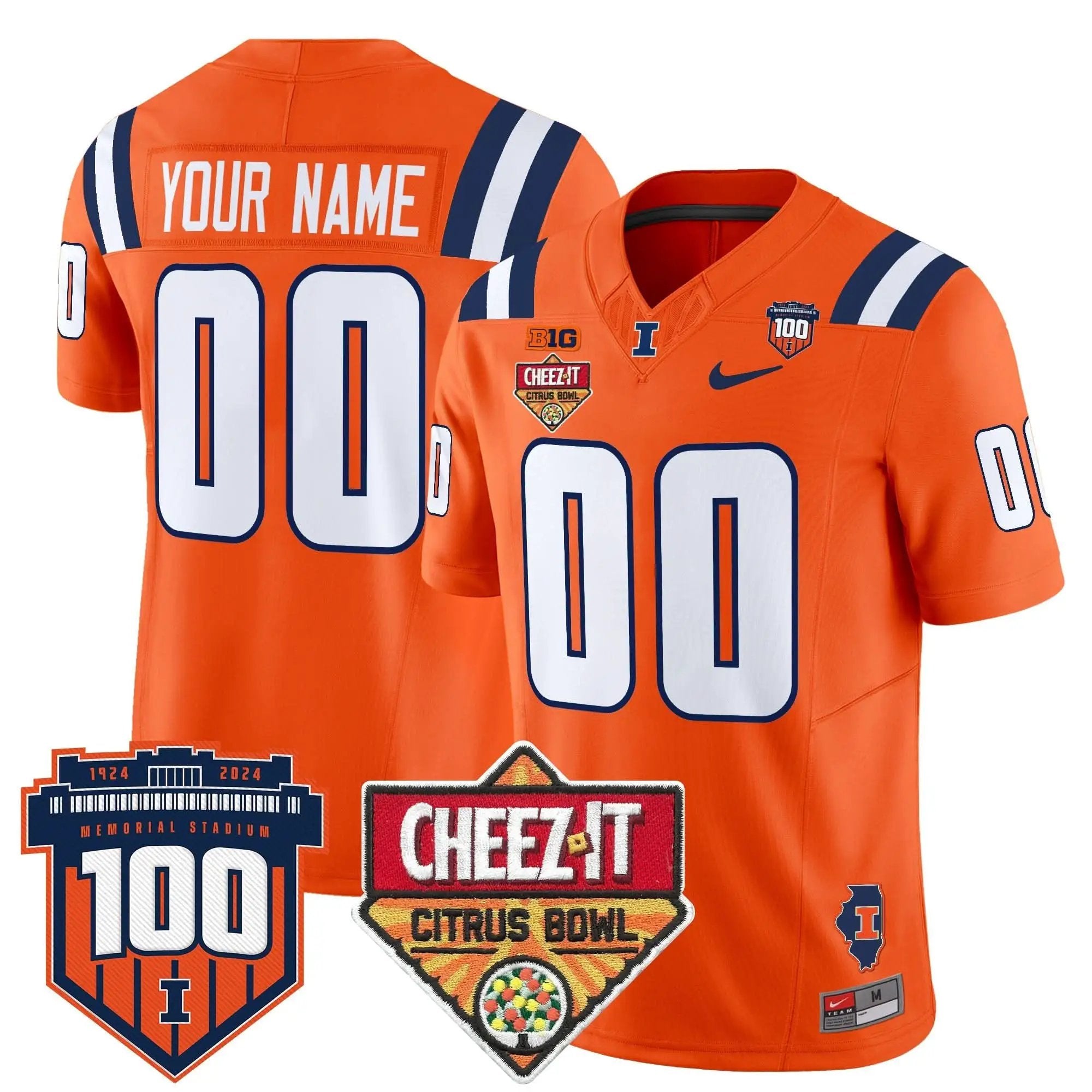 ILL 2025 Cheez-It Citrus Bowl Patch Vapor Limited Custom Jersey by Illinois Fighting Illini