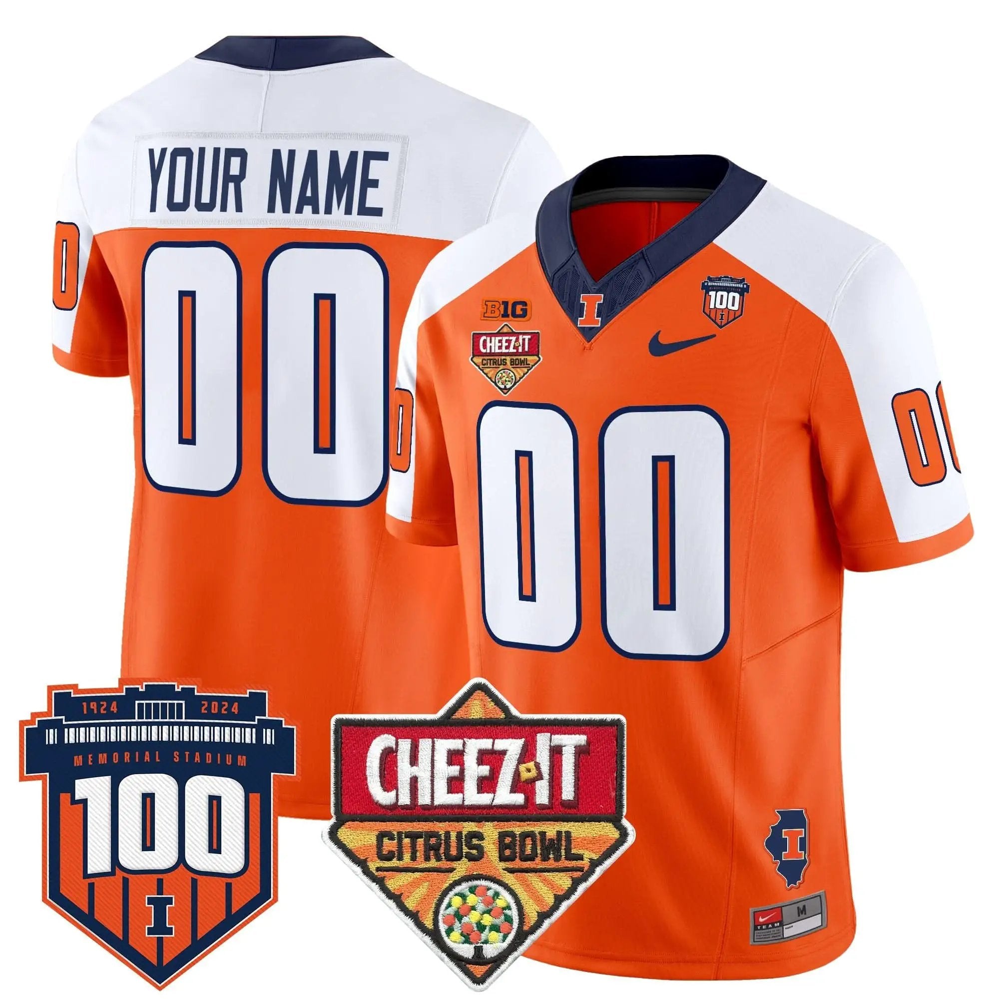 ILL 2025 Cheez-It Citrus Bowl Patch Vapor Limited Custom Jersey by Illinois Fighting Illini