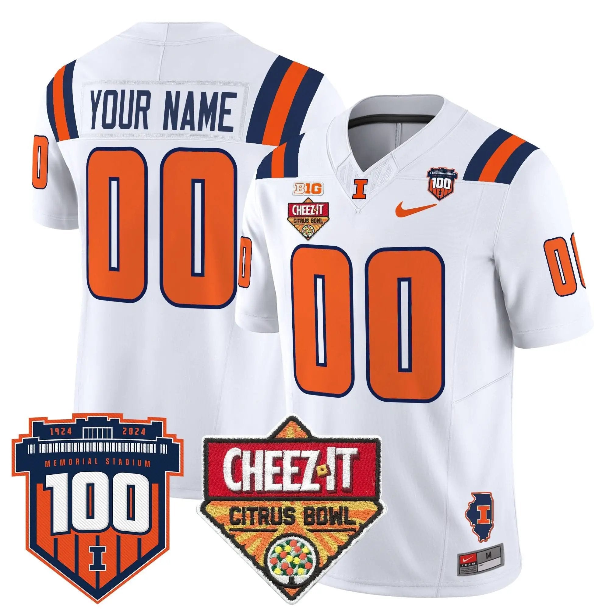 ILL 2025 Cheez-It Citrus Bowl Patch Vapor Limited Custom Jersey by Illinois Fighting Illini