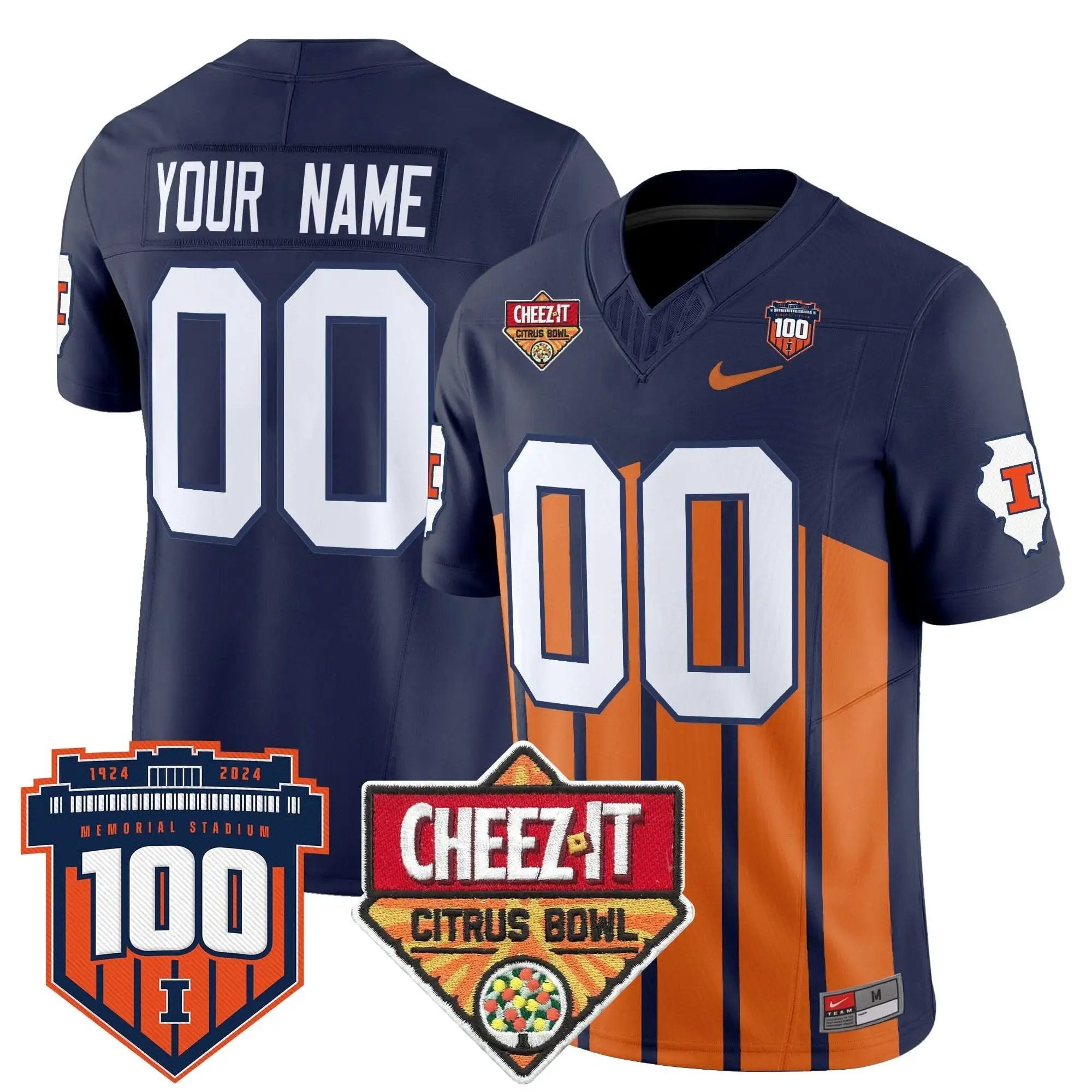ILL 2025 Cheez-It Citrus Bowl Patch Vapor Limited Custom Jersey by Illinois Fighting Illini