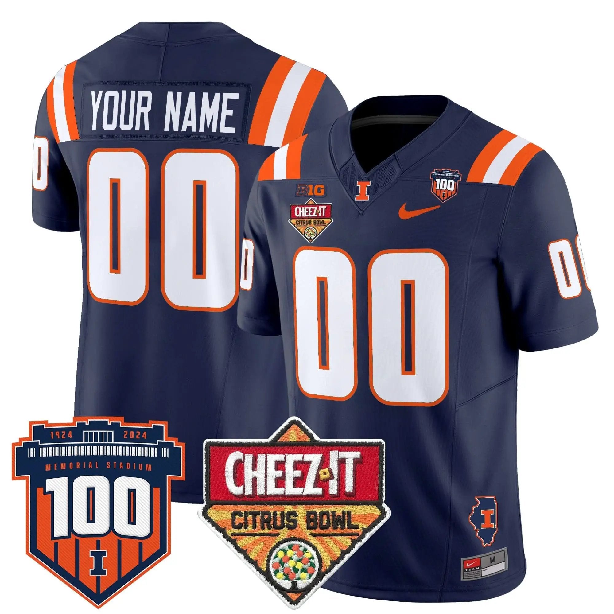 ILL 2025 Cheez-It Citrus Bowl Patch Vapor Limited Custom Jersey by Illinois Fighting Illini
