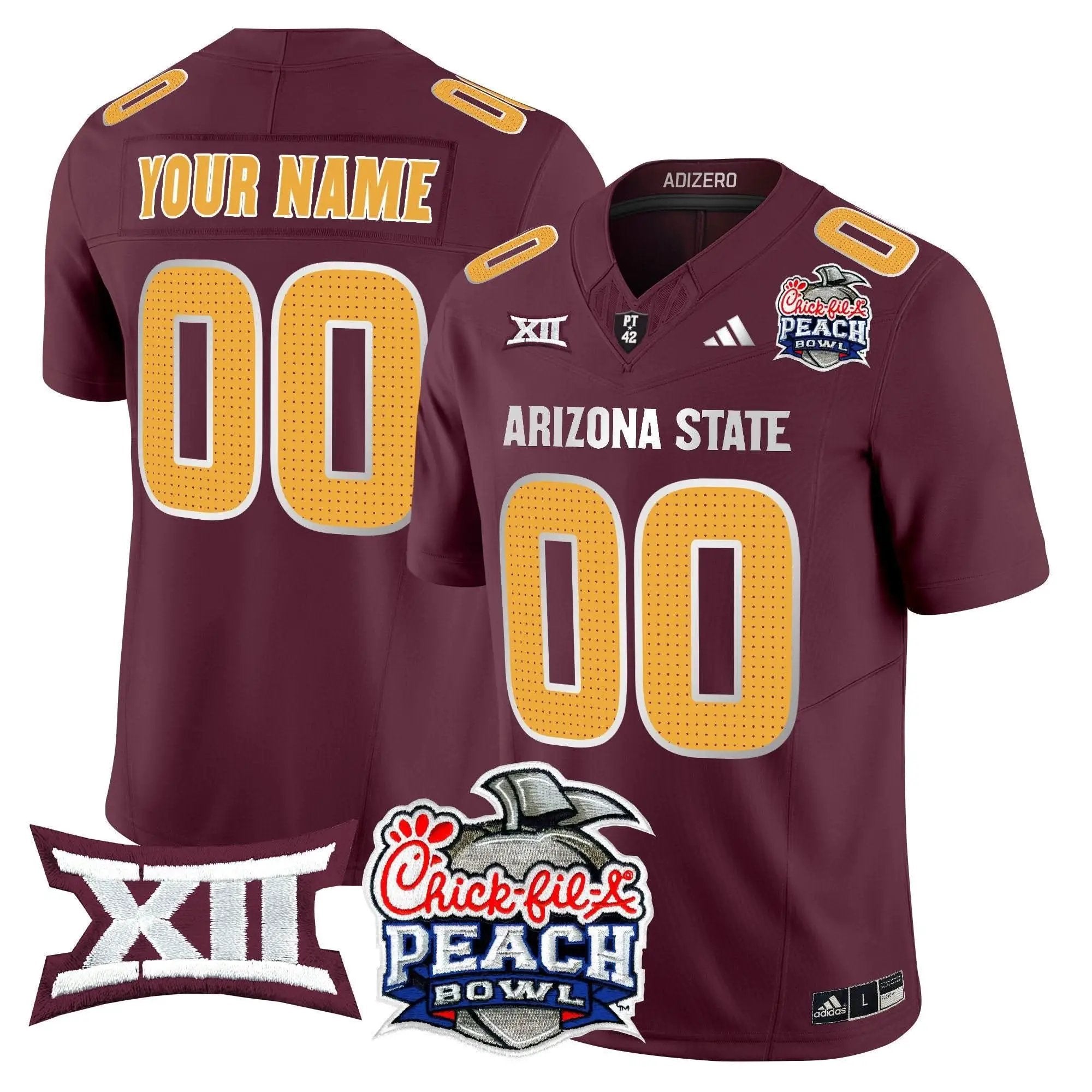 ASSD 2025 Peach Bowl Vapor Limited Custom Jersey V2 by Arizona State Sun Devils
