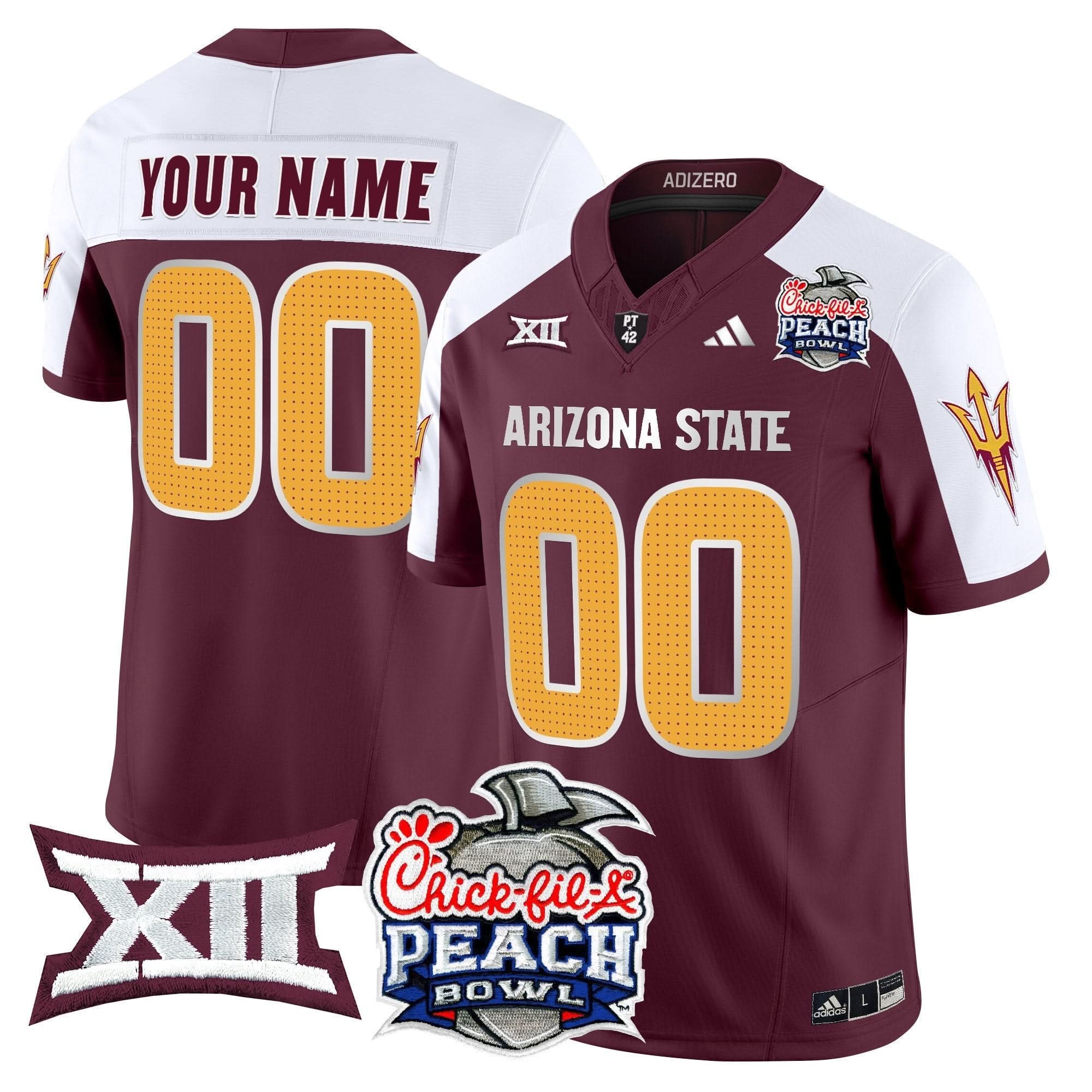ASSD 2025 Peach Bowl Vapor Limited Custom Jersey V2 by Arizona State Sun Devils