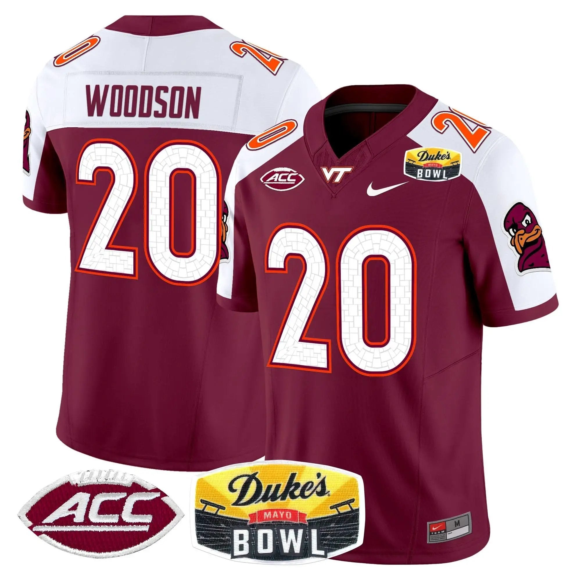 VTH 2025 Duke's Mayo Bowl Patch Vapor Limited Jersey by Virginia Tech Hokies