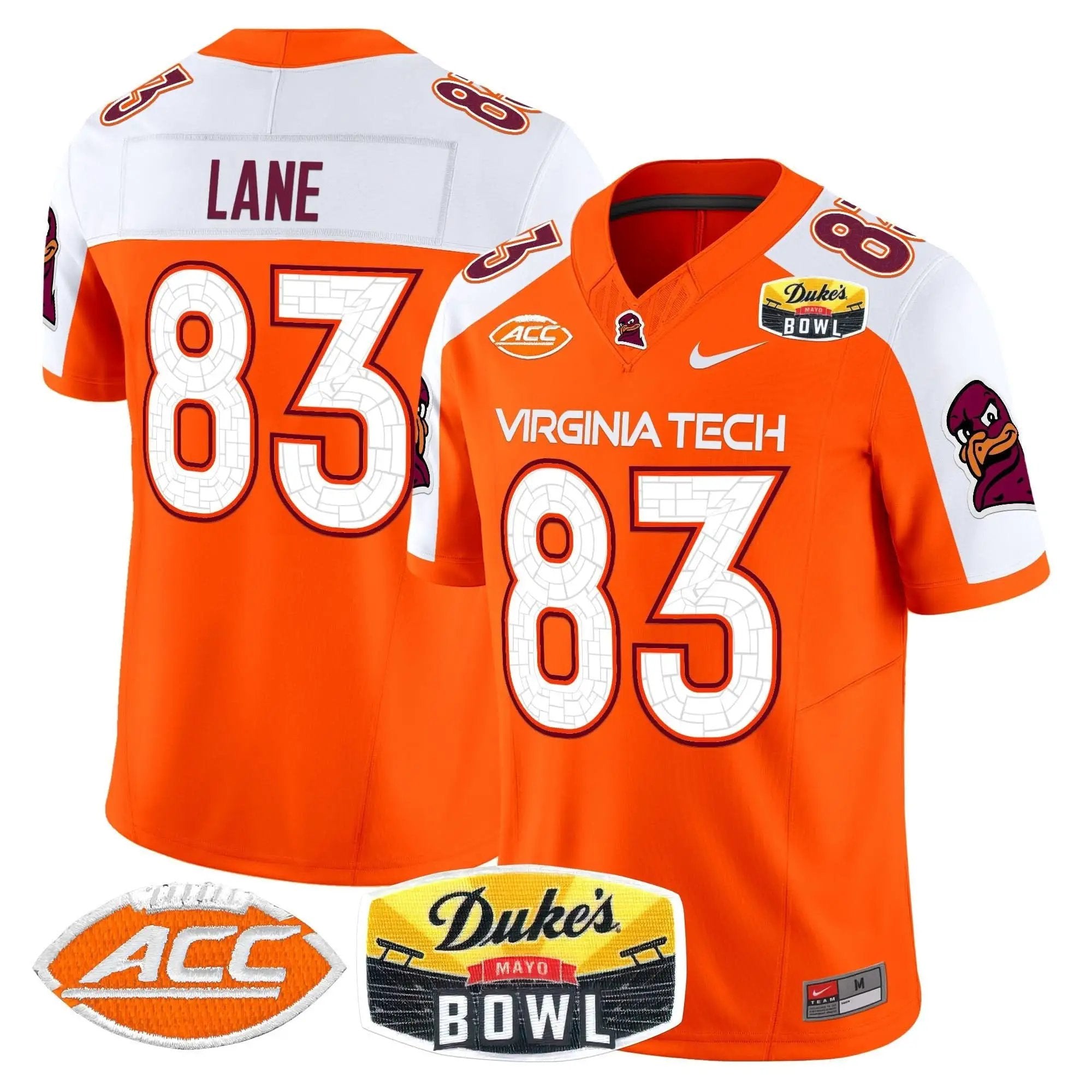 VTH 2025 Duke's Mayo Bowl Patch Vapor Limited Jersey by Virginia Tech Hokies