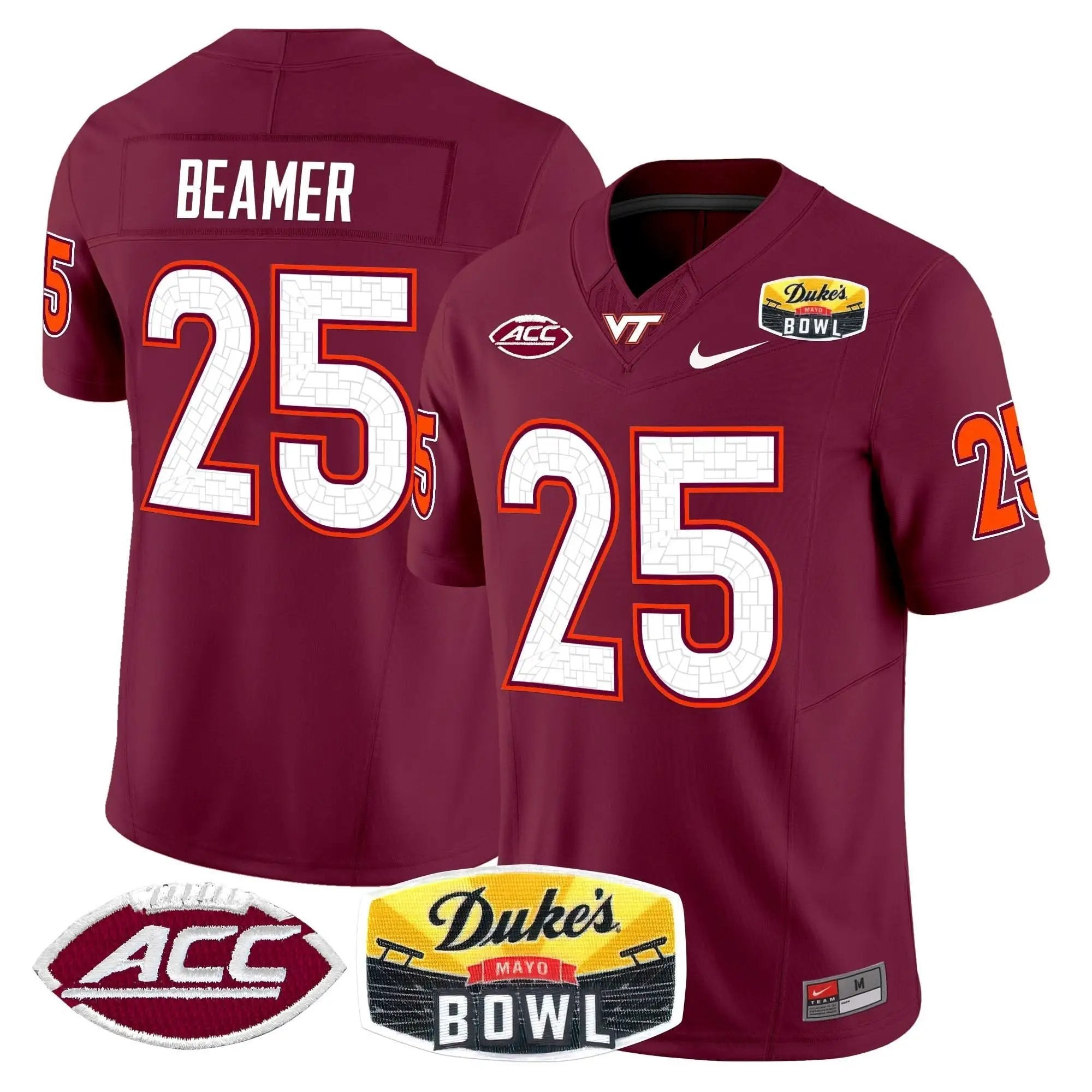 VTH 2025 Duke's Mayo Bowl Patch Vapor Limited Jersey by Virginia Tech Hokies