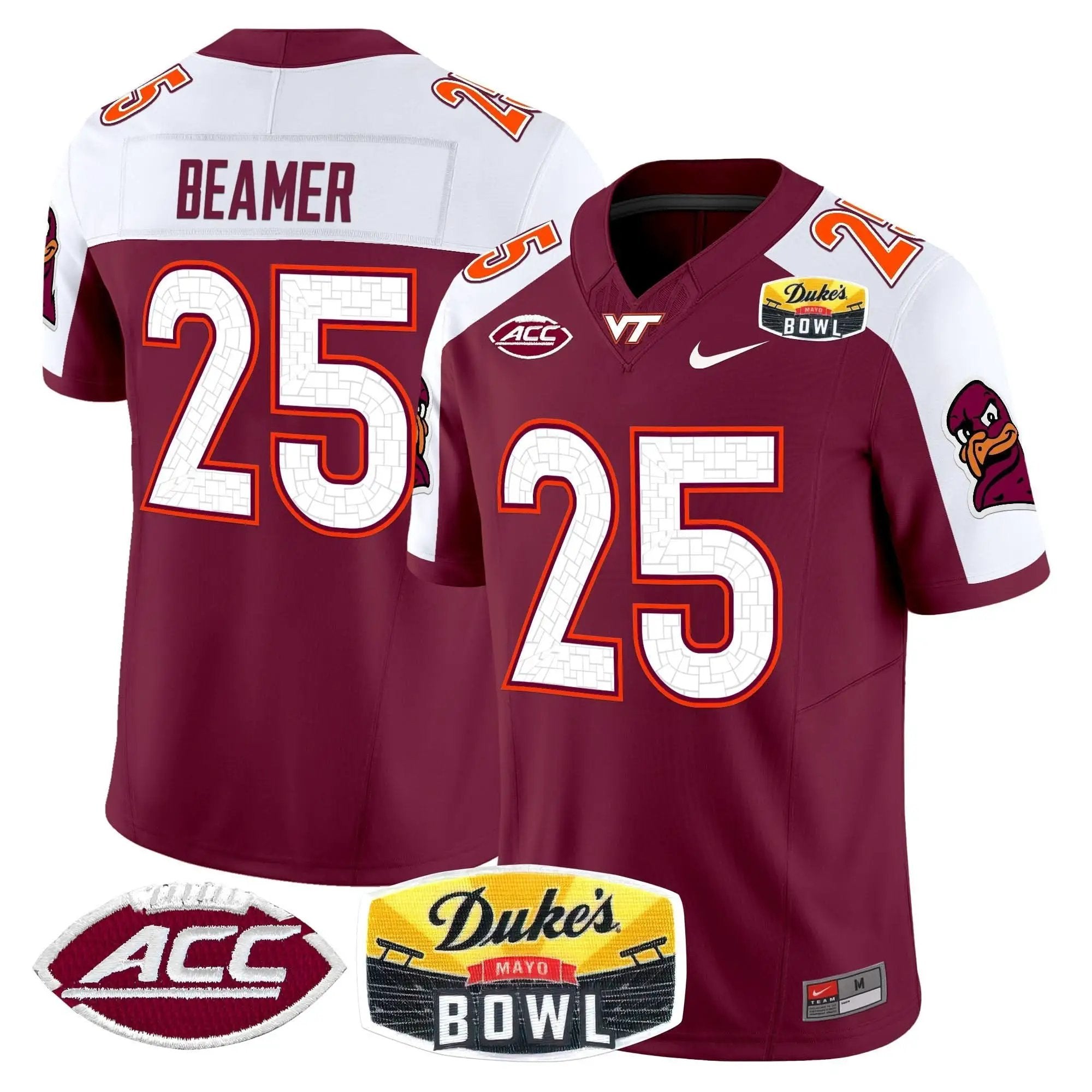 VTH 2025 Duke's Mayo Bowl Patch Vapor Limited Jersey by Virginia Tech Hokies