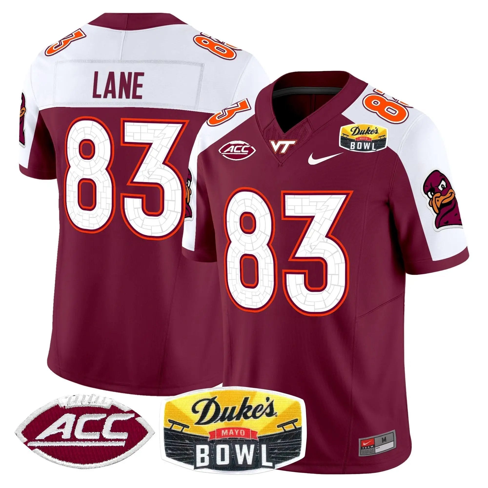 VTH 2025 Duke's Mayo Bowl Patch Vapor Limited Jersey by Virginia Tech Hokies
