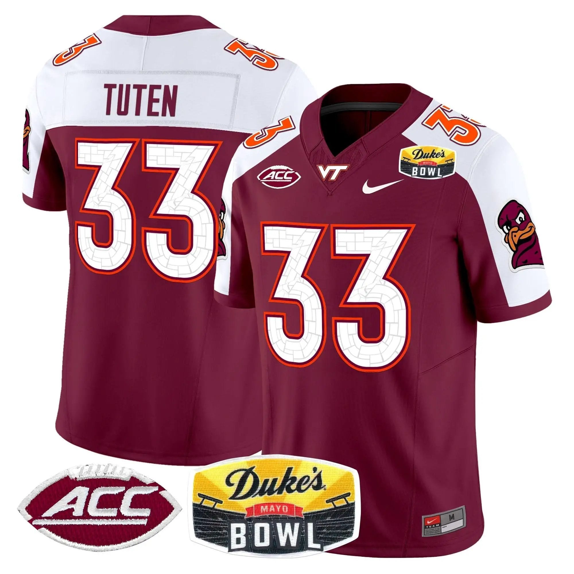 VTH 2025 Duke's Mayo Bowl Patch Vapor Limited Jersey by Virginia Tech Hokies