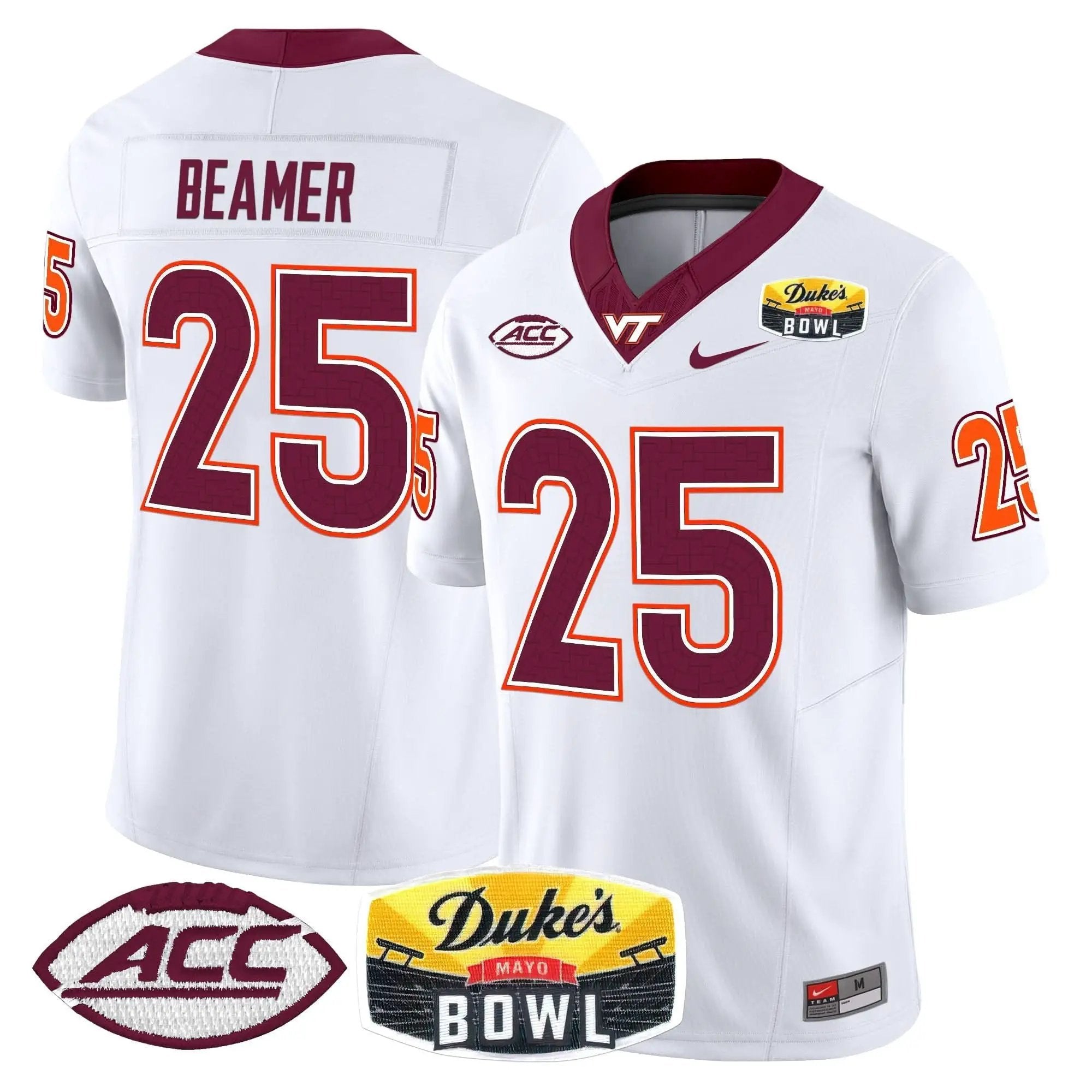 VTH 2025 Duke's Mayo Bowl Patch Vapor Limited Jersey by Virginia Tech Hokies