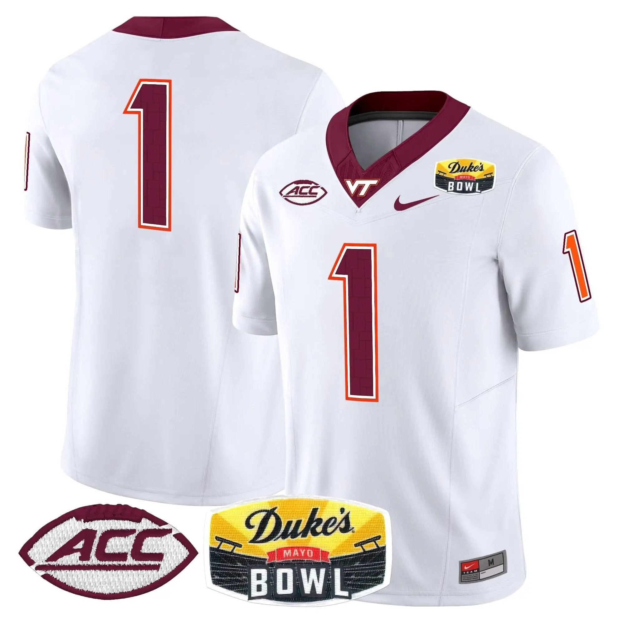 VTH 2025 Duke's Mayo Bowl Patch Vapor Limited Jersey by Virginia Tech Hokies