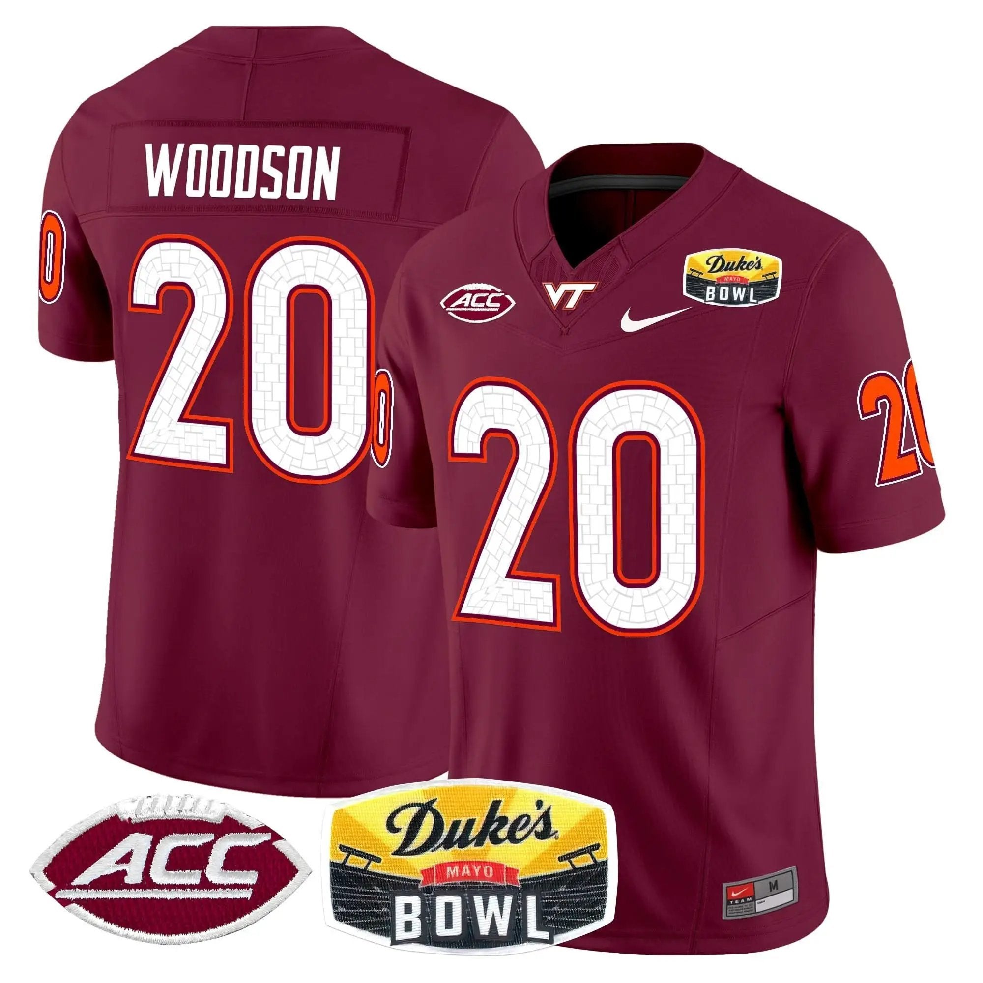 VTH 2025 Duke's Mayo Bowl Patch Vapor Limited Jersey by Virginia Tech Hokies