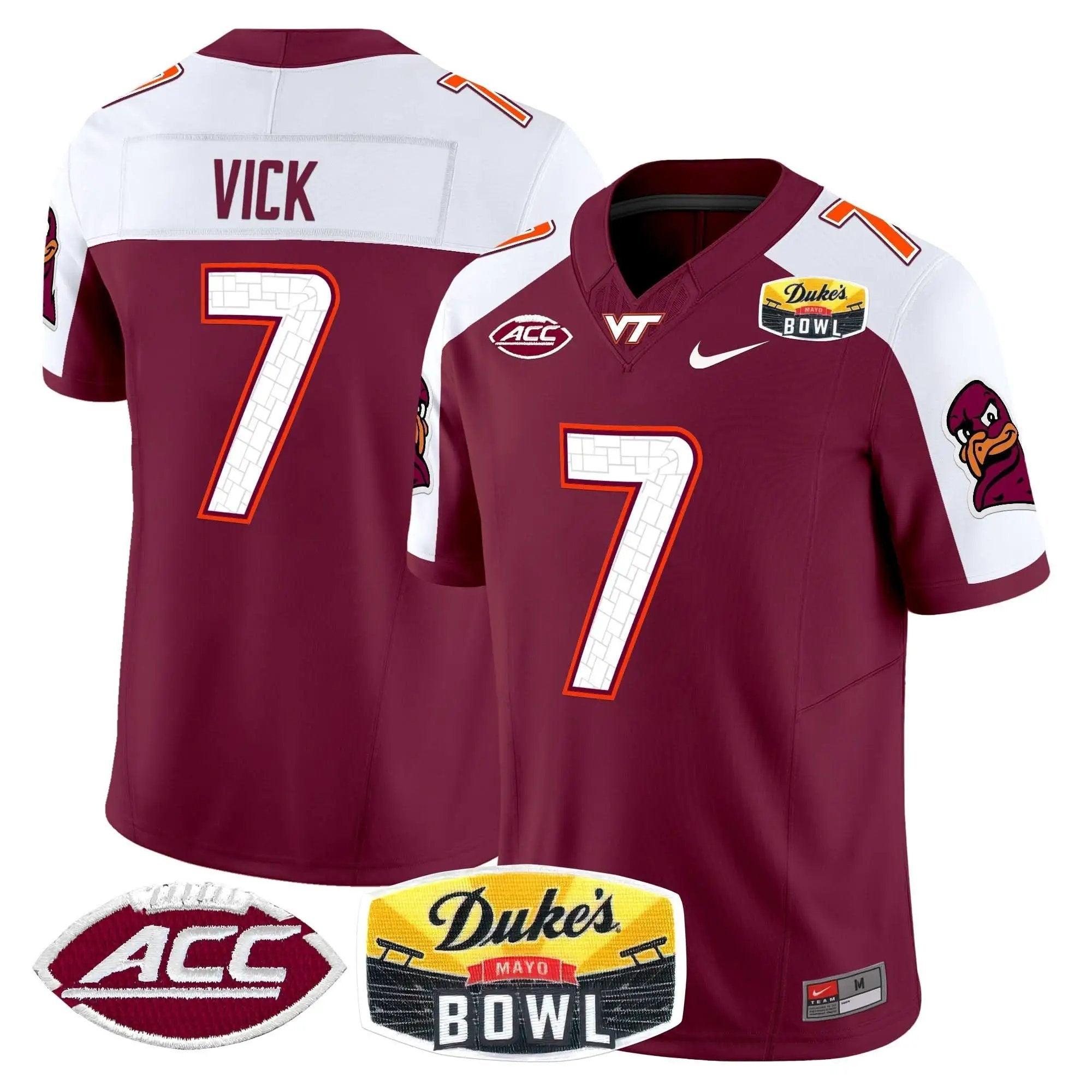 VTH 2025 Duke's Mayo Bowl Patch Vapor Limited Jersey by Virginia Tech Hokies