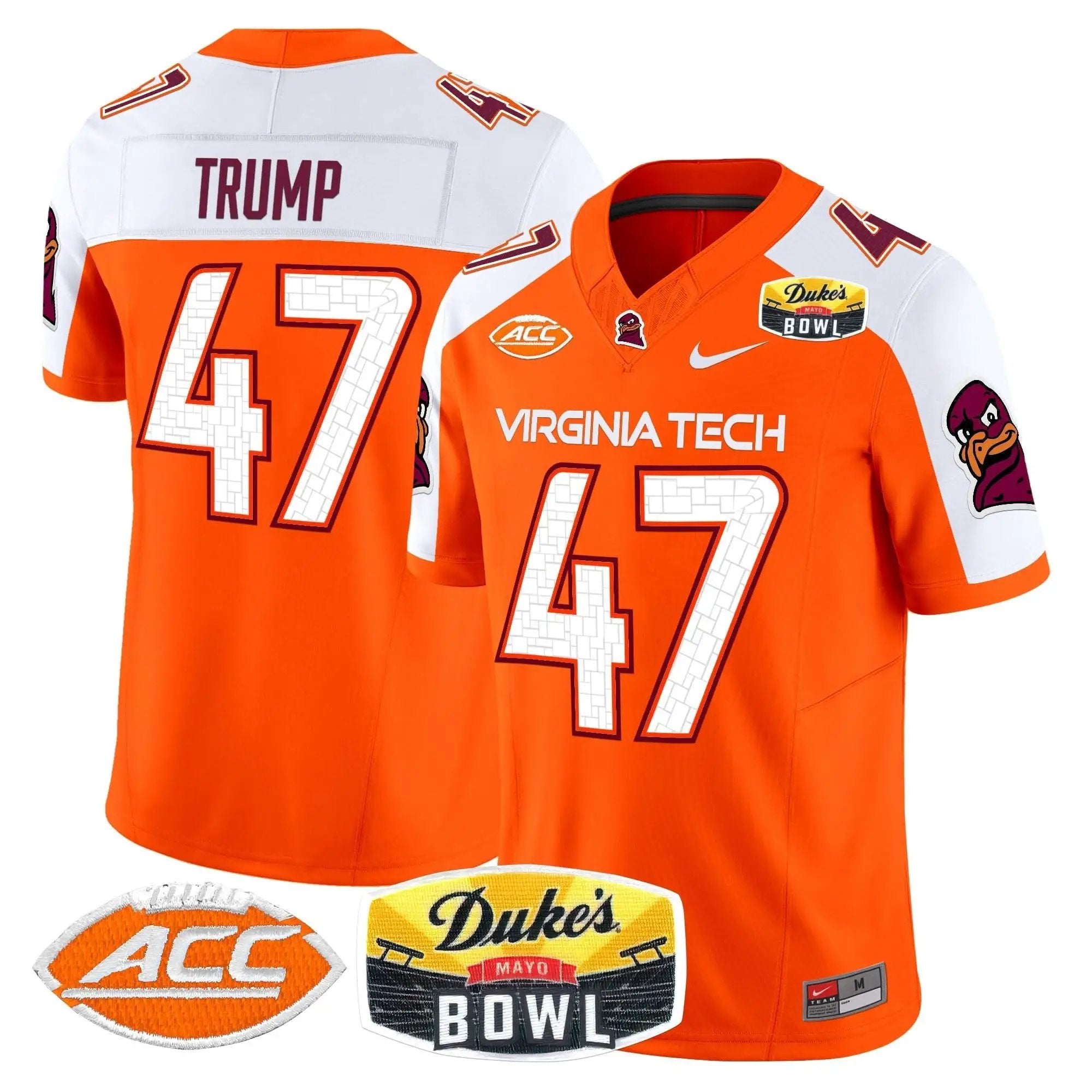 VTH 2025 Duke's Mayo Bowl Patch Vapor Limited Jersey by Virginia Tech Hokies