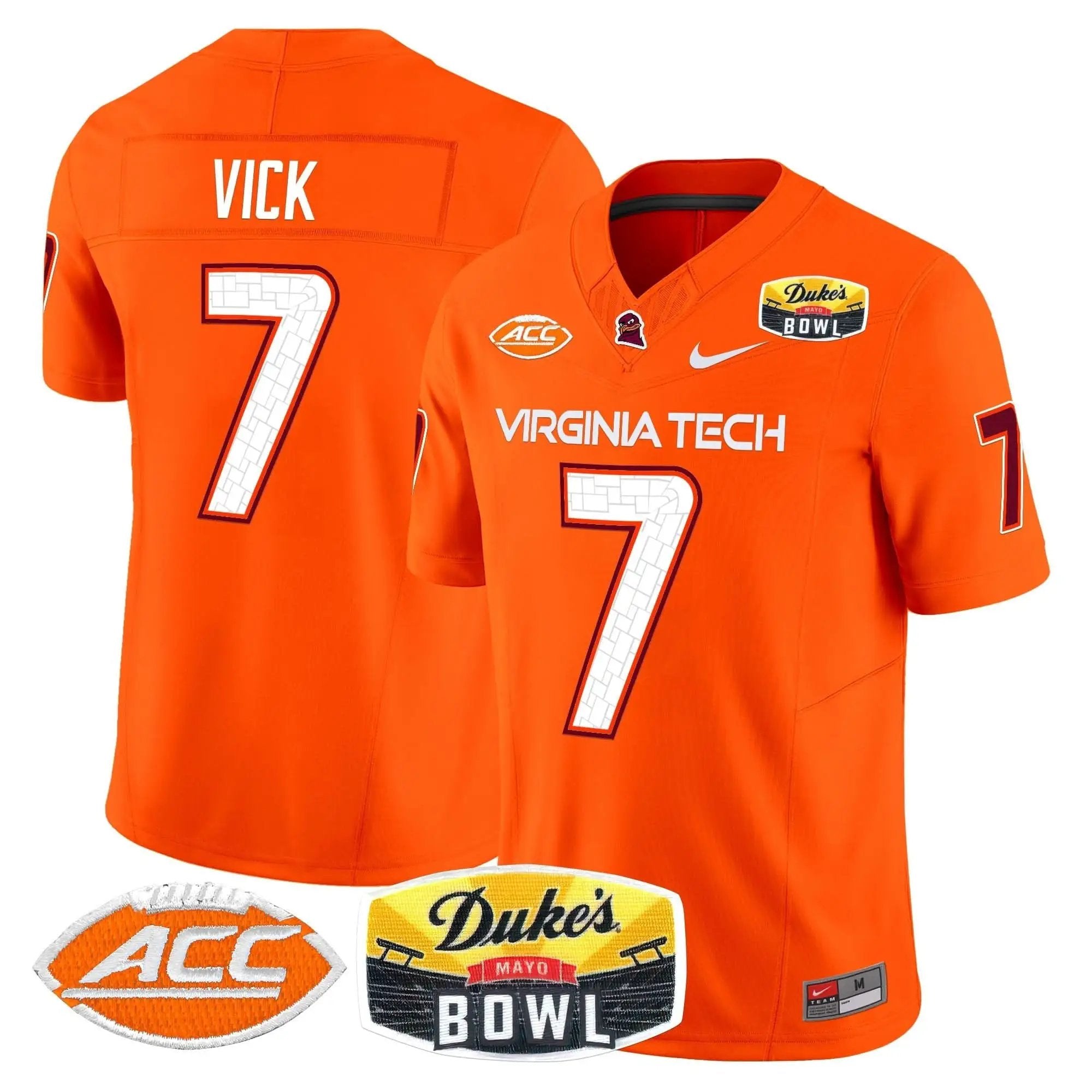 VTH 2025 Duke's Mayo Bowl Patch Vapor Limited Jersey by Virginia Tech Hokies
