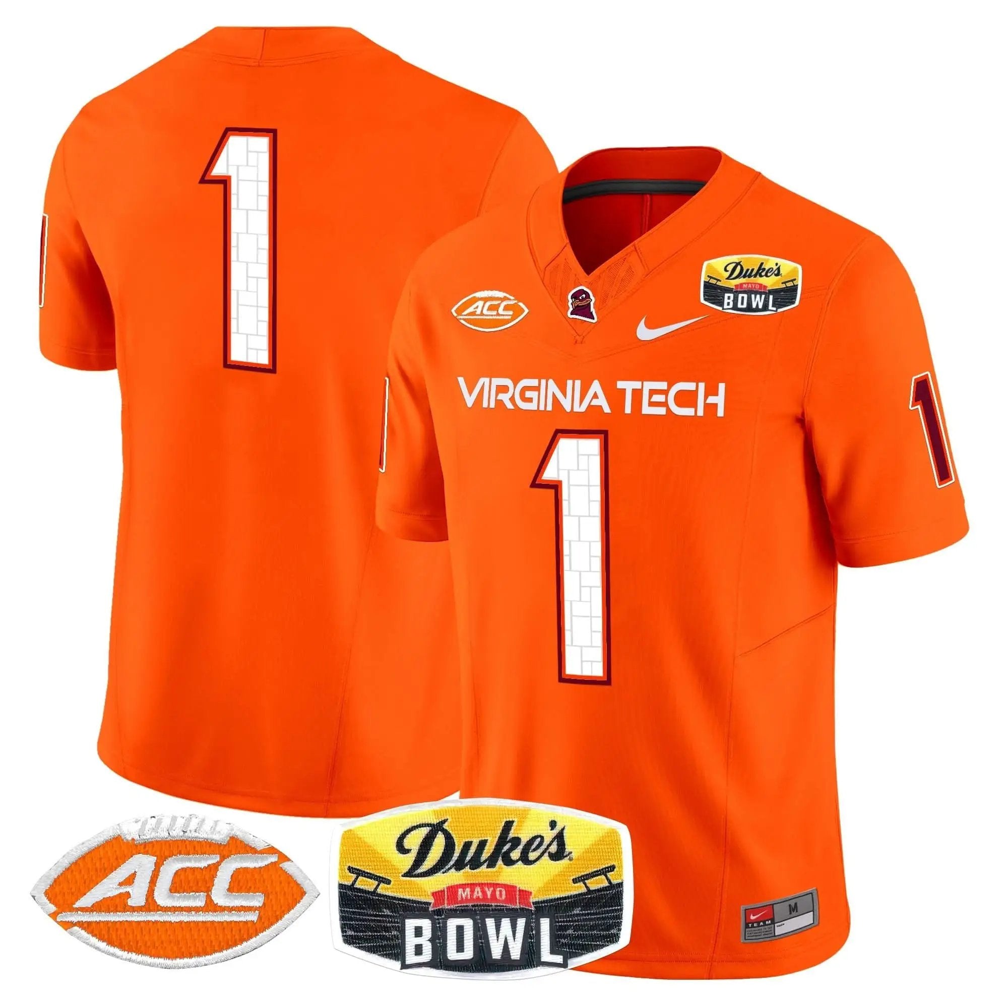VTH 2025 Duke's Mayo Bowl Patch Vapor Limited Jersey by Virginia Tech Hokies