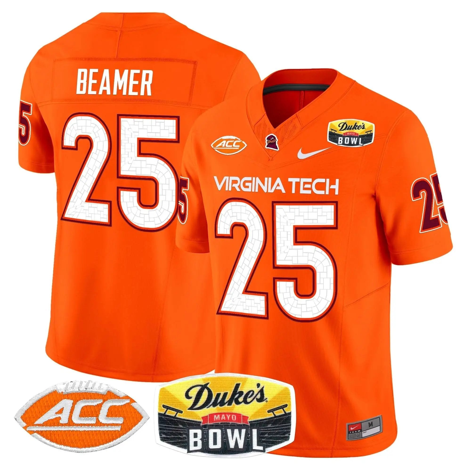 VTH 2025 Duke's Mayo Bowl Patch Vapor Limited Jersey by Virginia Tech Hokies