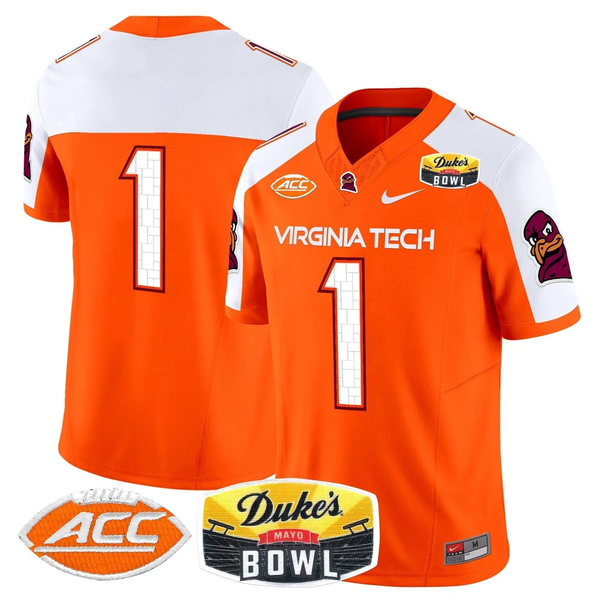 VTH 2025 Duke's Mayo Bowl Patch Vapor Limited Jersey by Virginia Tech Hokies