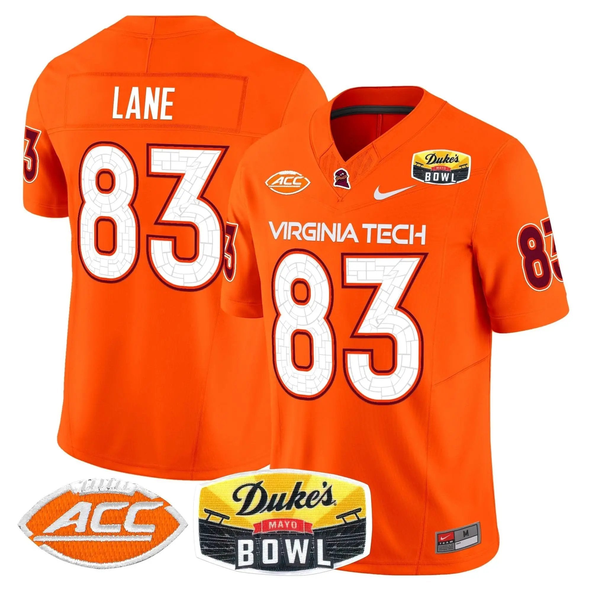 VTH 2025 Duke's Mayo Bowl Patch Vapor Limited Jersey by Virginia Tech Hokies