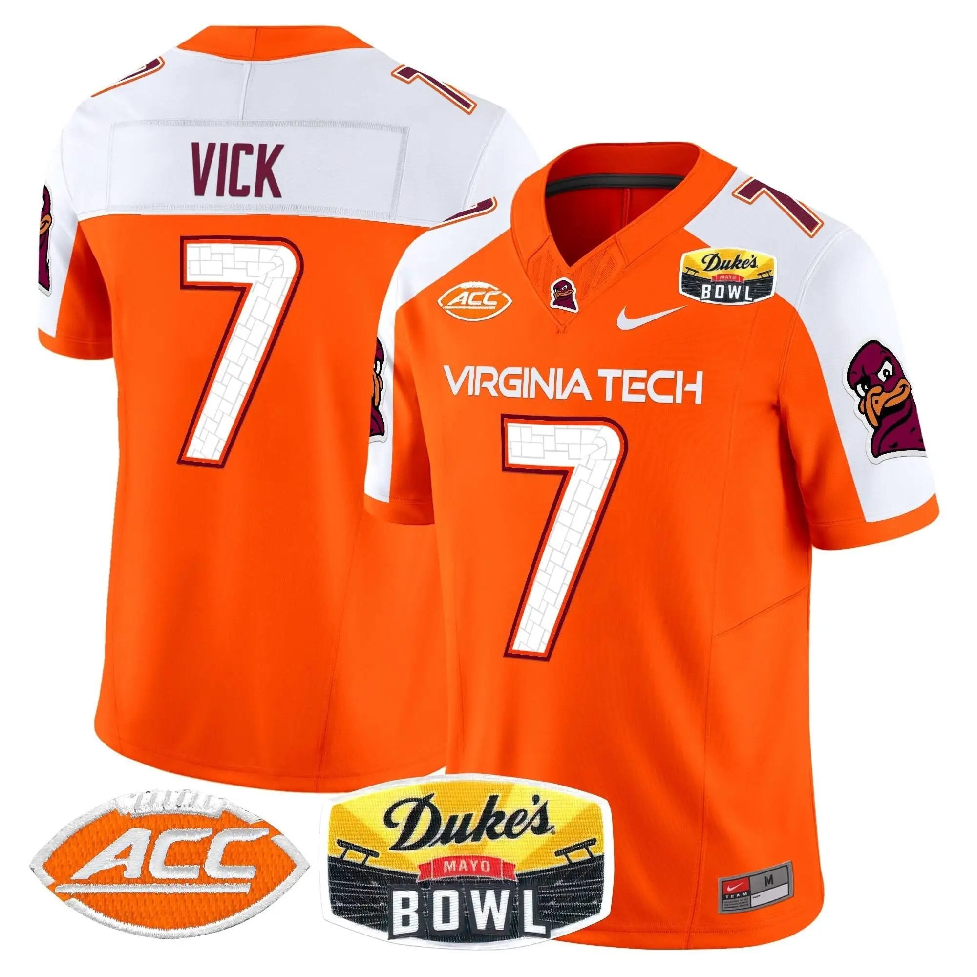 VTH 2025 Duke's Mayo Bowl Patch Vapor Limited Jersey by Virginia Tech Hokies