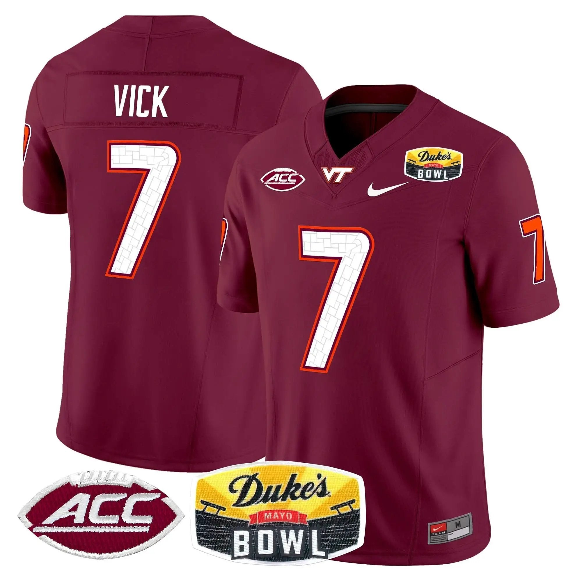 VTH 2025 Duke's Mayo Bowl Patch Vapor Limited Jersey by Virginia Tech Hokies