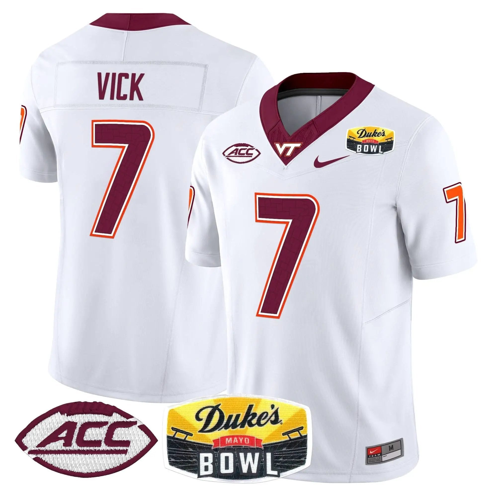 VTH 2025 Duke's Mayo Bowl Patch Vapor Limited Jersey by Virginia Tech Hokies