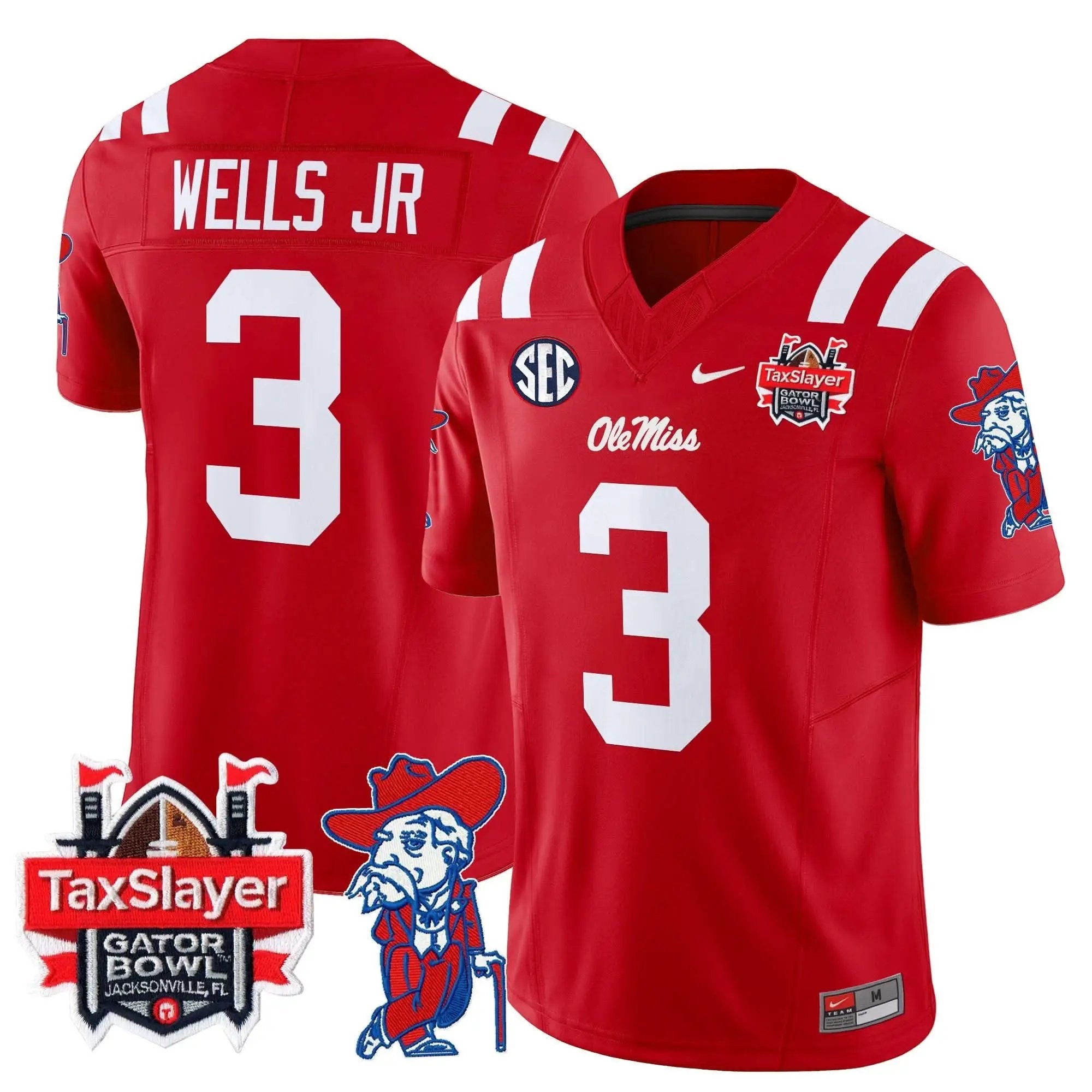 OMB 2025 Gator Bowl Patch Vapor Limited Jersey by Ole Miss Rebels