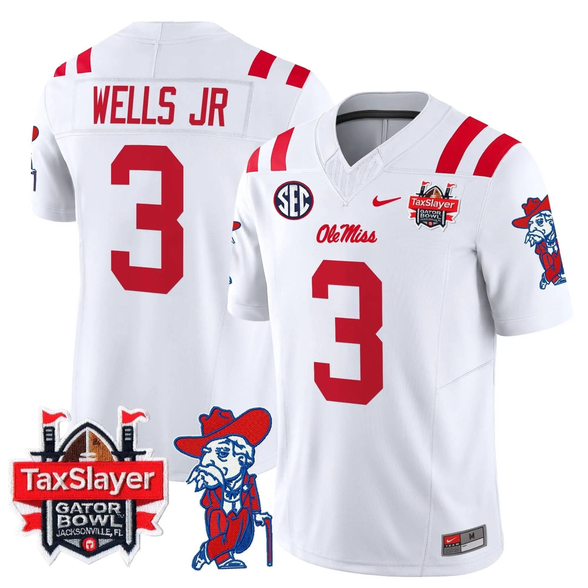 OMB 2025 Gator Bowl Patch Vapor Limited Jersey by Ole Miss Rebels