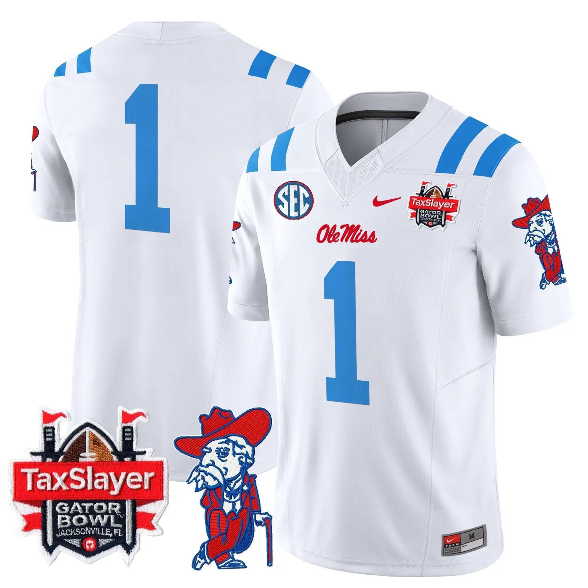 OMB 2025 Gator Bowl Patch Vapor Limited Jersey by Ole Miss Rebels