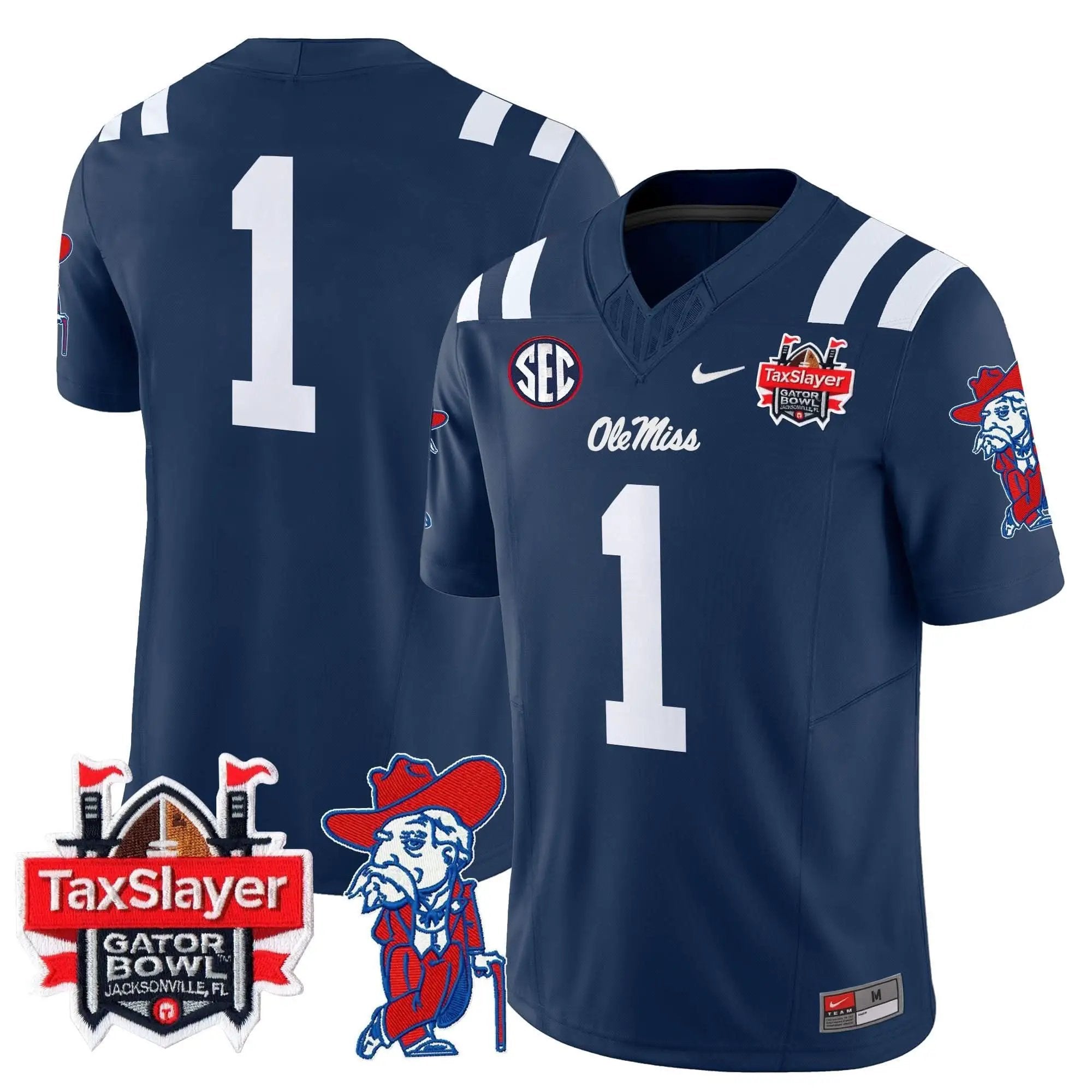 OMB 2025 Gator Bowl Patch Vapor Limited Jersey by Ole Miss Rebels