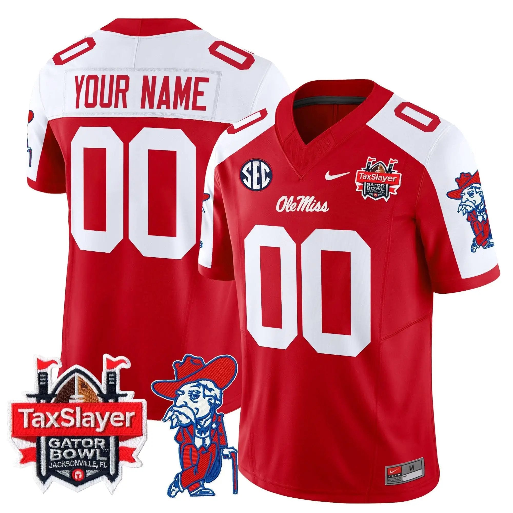 OMB 2025 Gator Bowl Patch Vapor Limited Custom Jersey by Ole Miss Rebels
