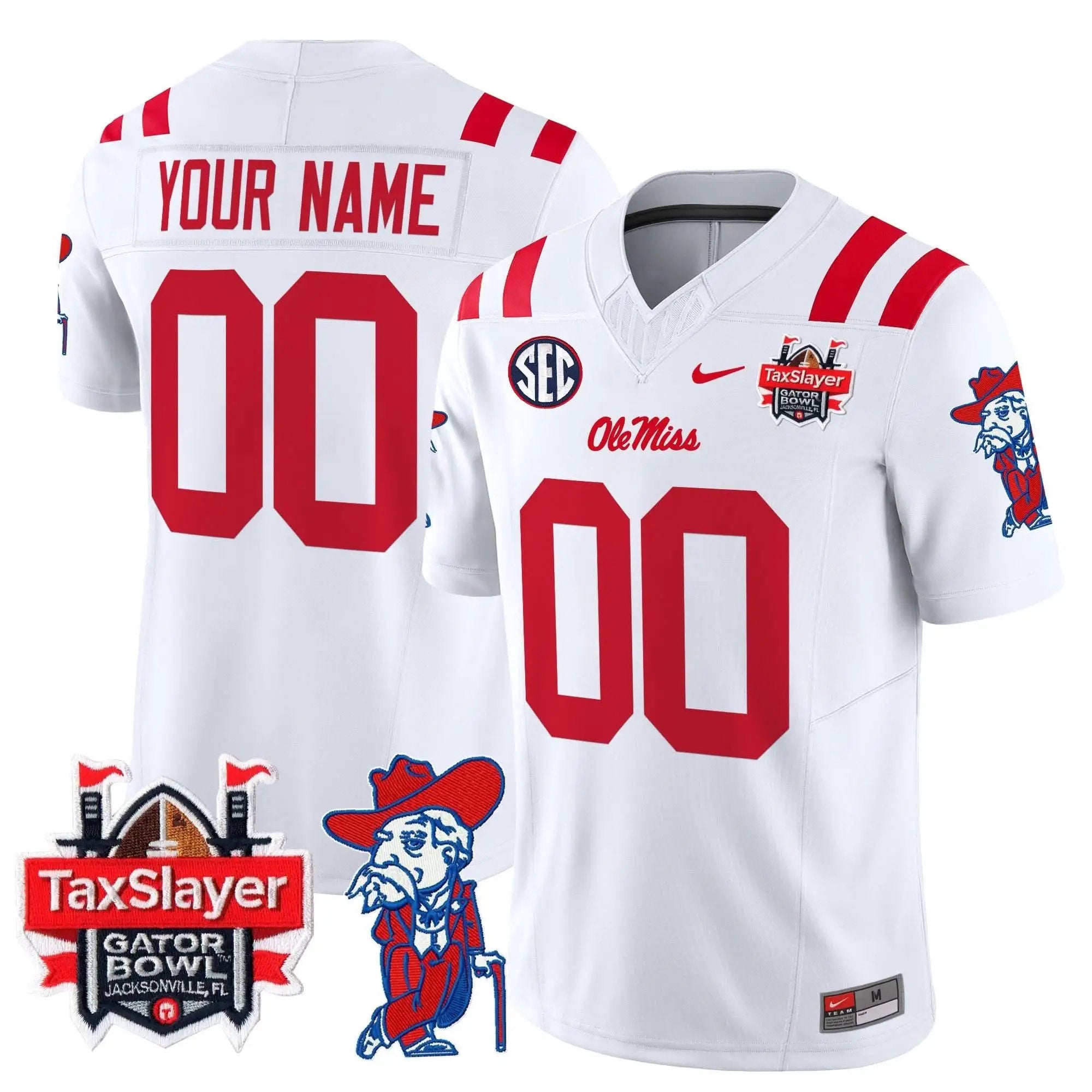OMB 2025 Gator Bowl Patch Vapor Limited Custom Jersey by Ole Miss Rebels
