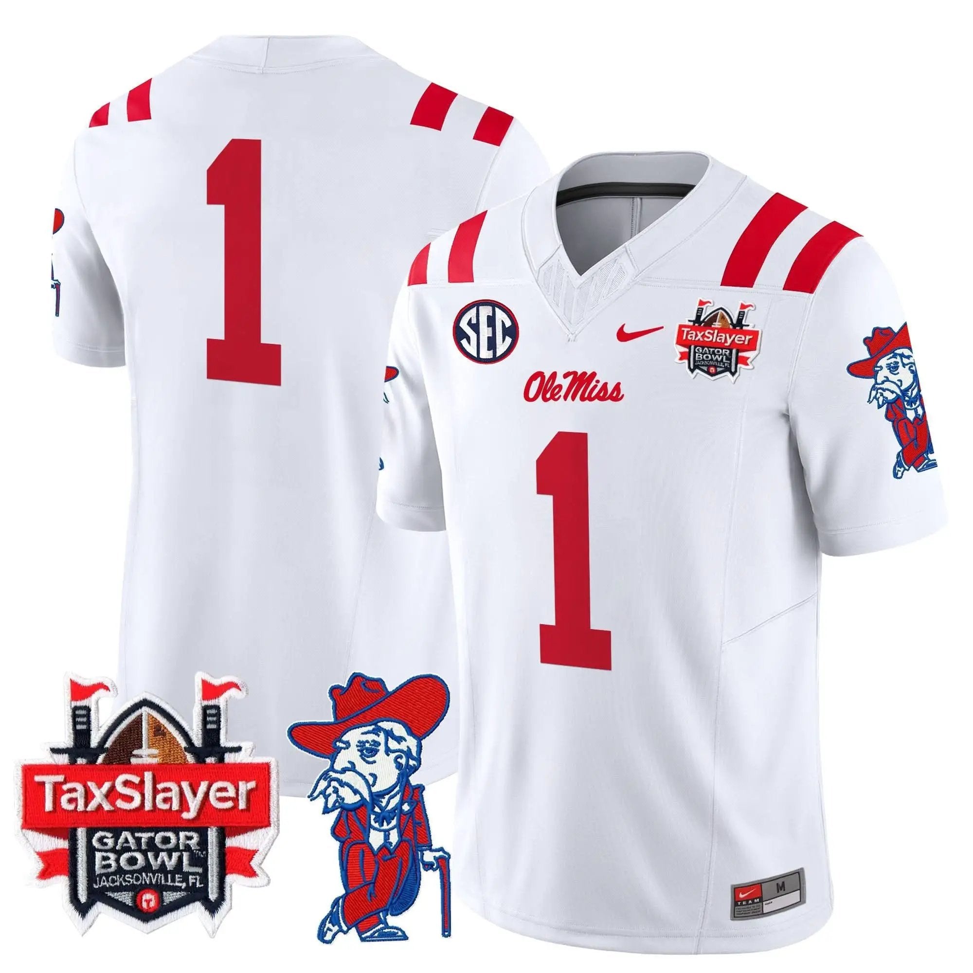 OMB 2025 Gator Bowl Patch Vapor Limited Jersey by Ole Miss Rebels