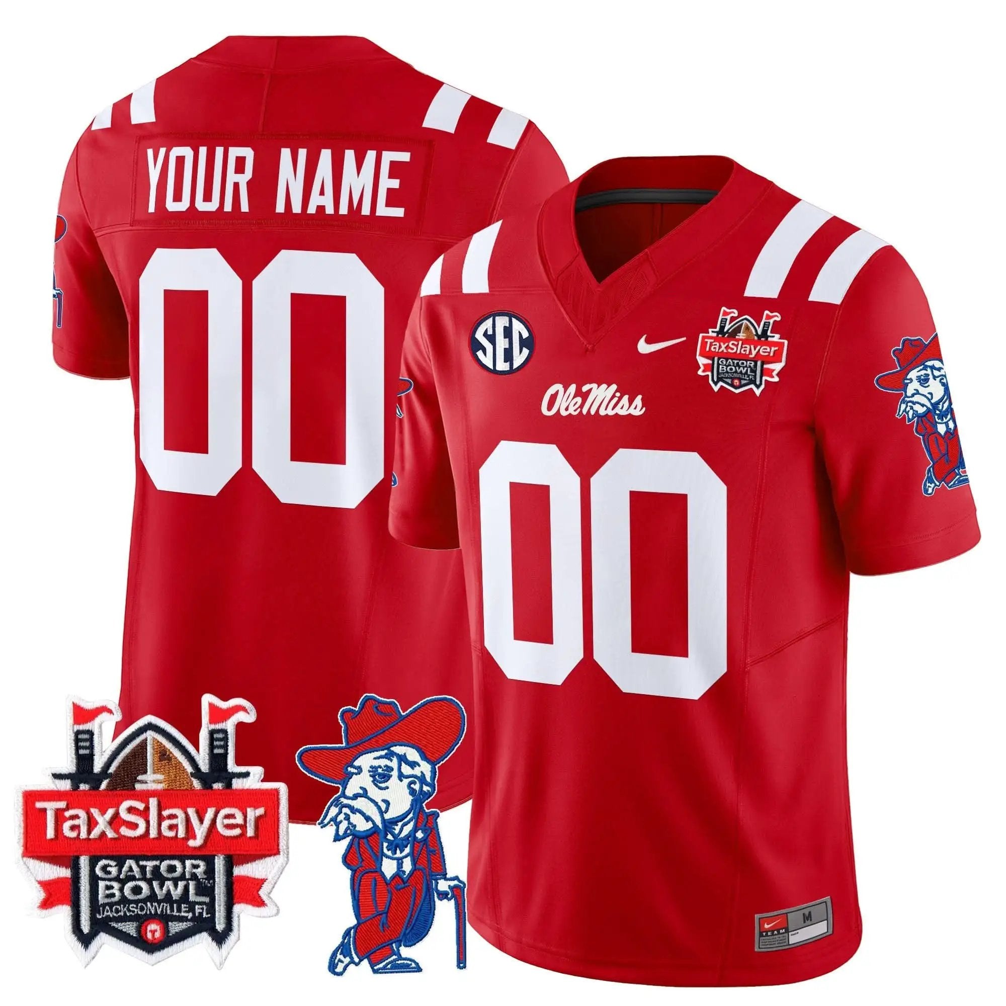OMB 2025 Gator Bowl Patch Vapor Limited Custom Jersey by Ole Miss Rebels