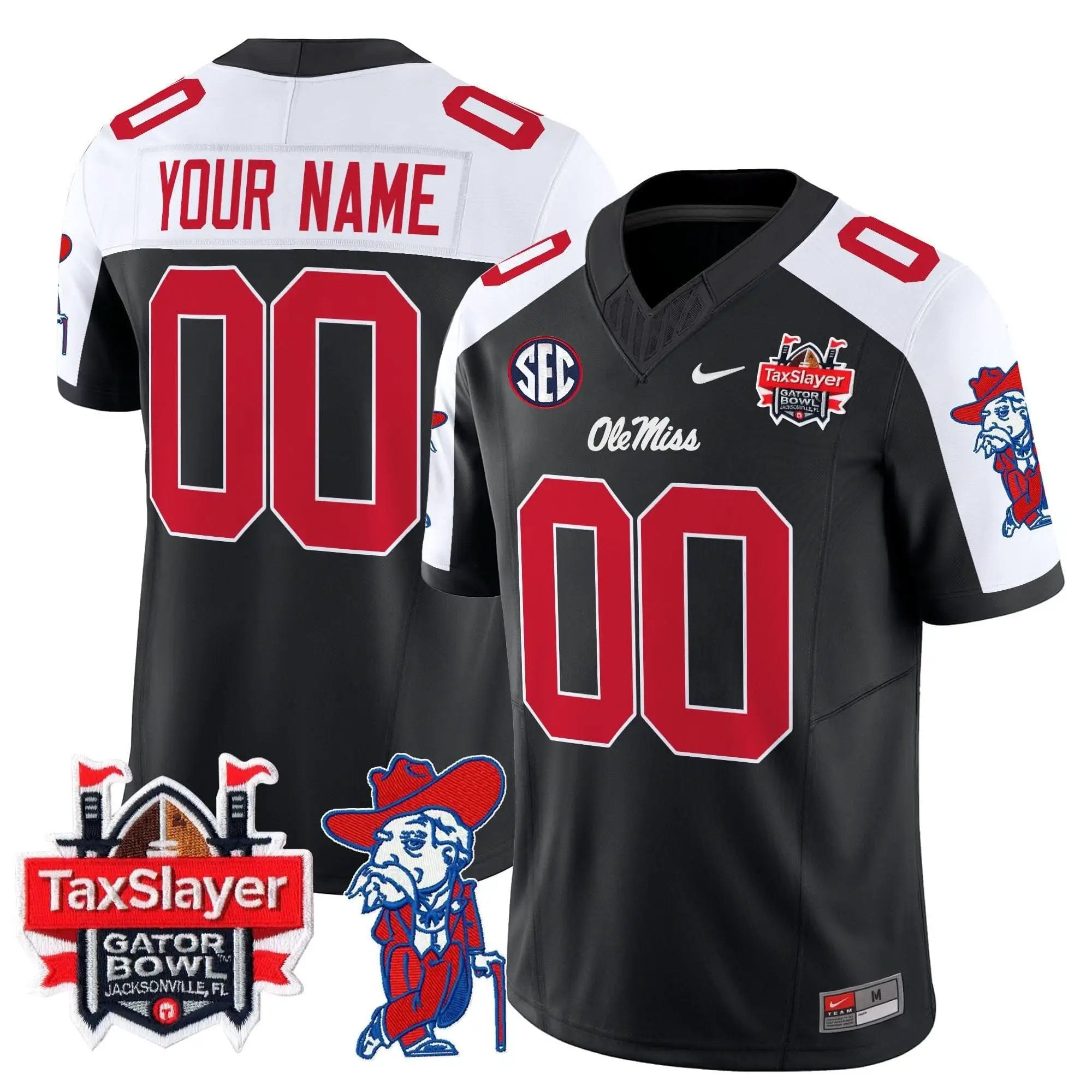 OMB 2025 Gator Bowl Patch Vapor Limited Custom Jersey by Ole Miss Rebels