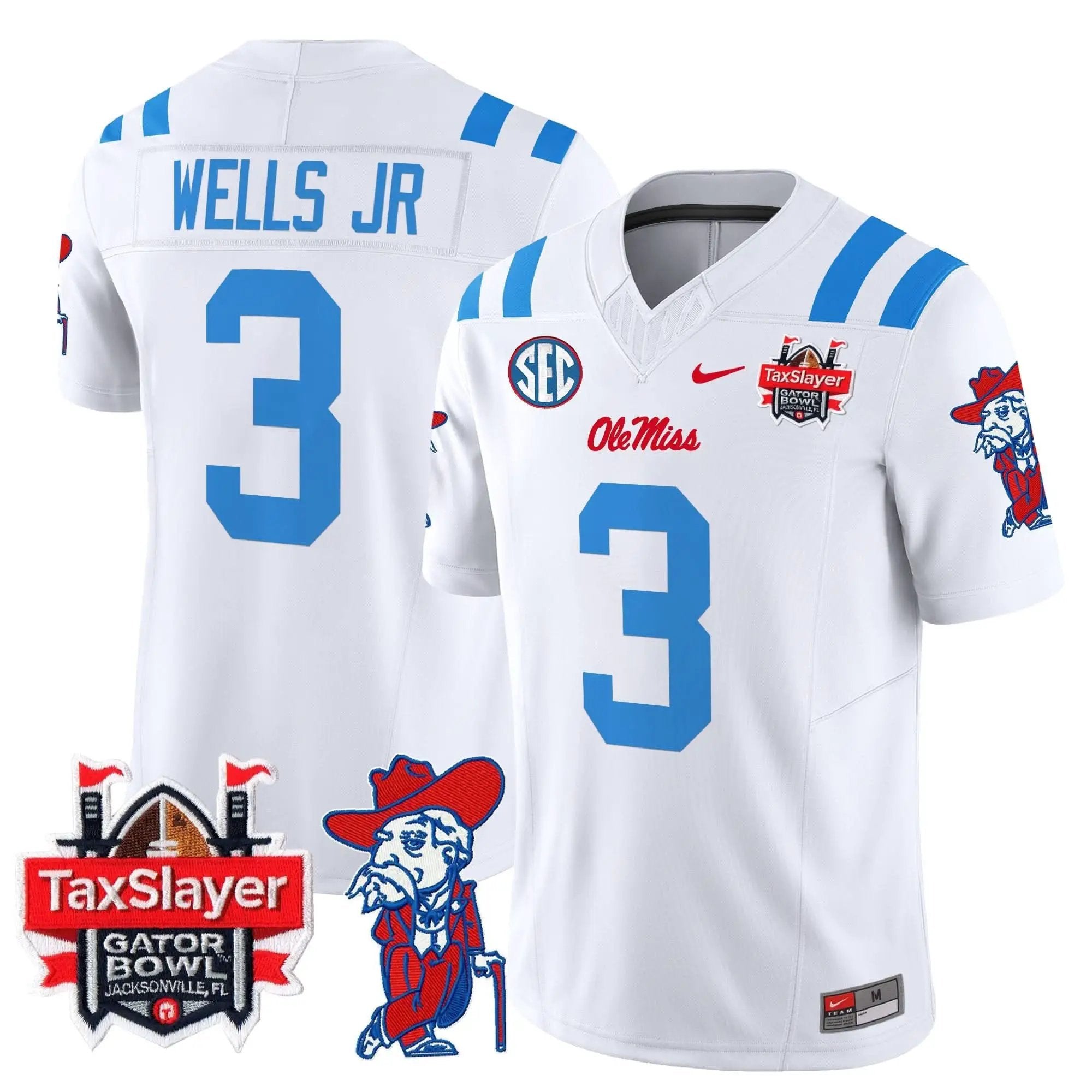 OMB 2025 Gator Bowl Patch Vapor Limited Jersey by Ole Miss Rebels