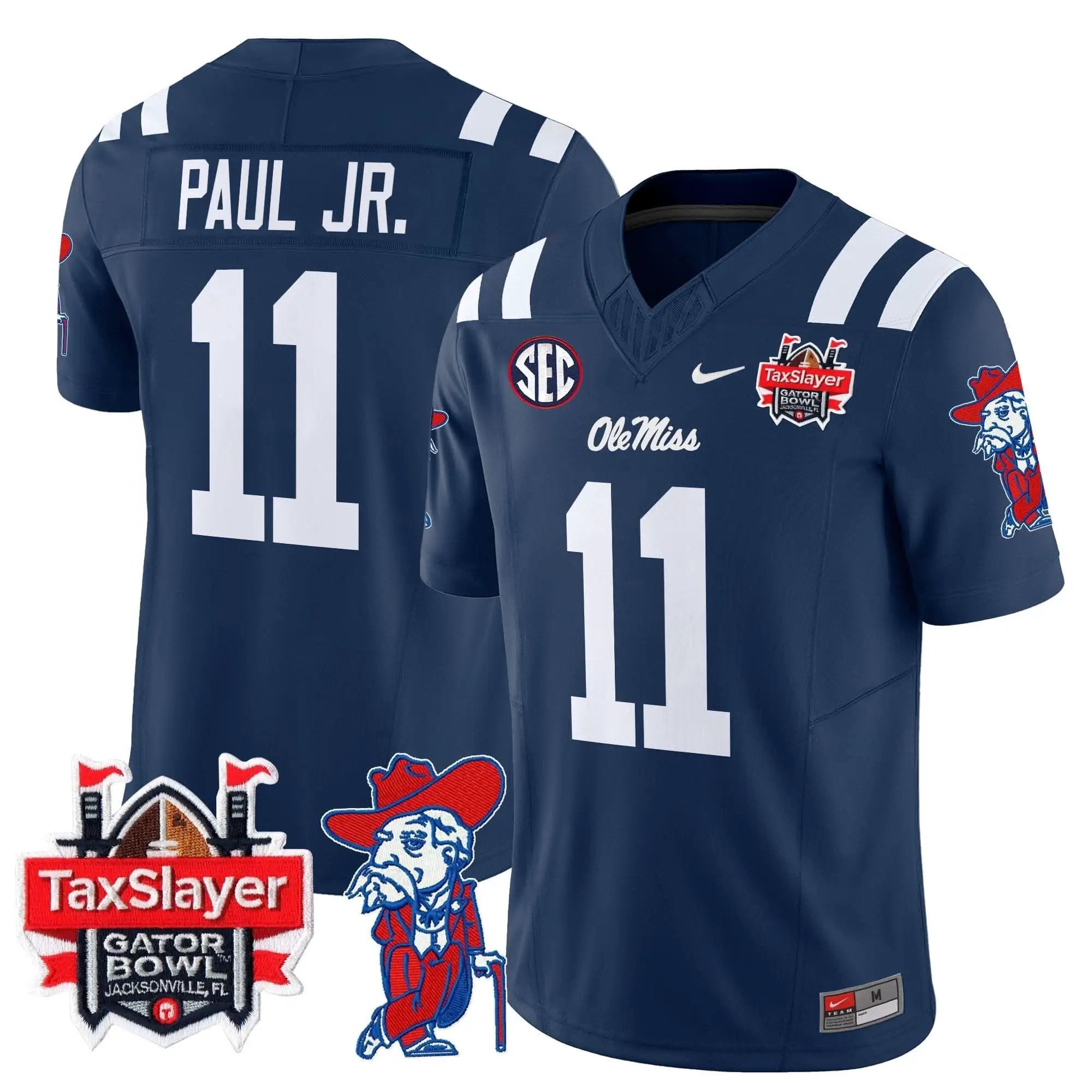 OMB 2025 Gator Bowl Patch Vapor Limited Jersey by Ole Miss Rebels