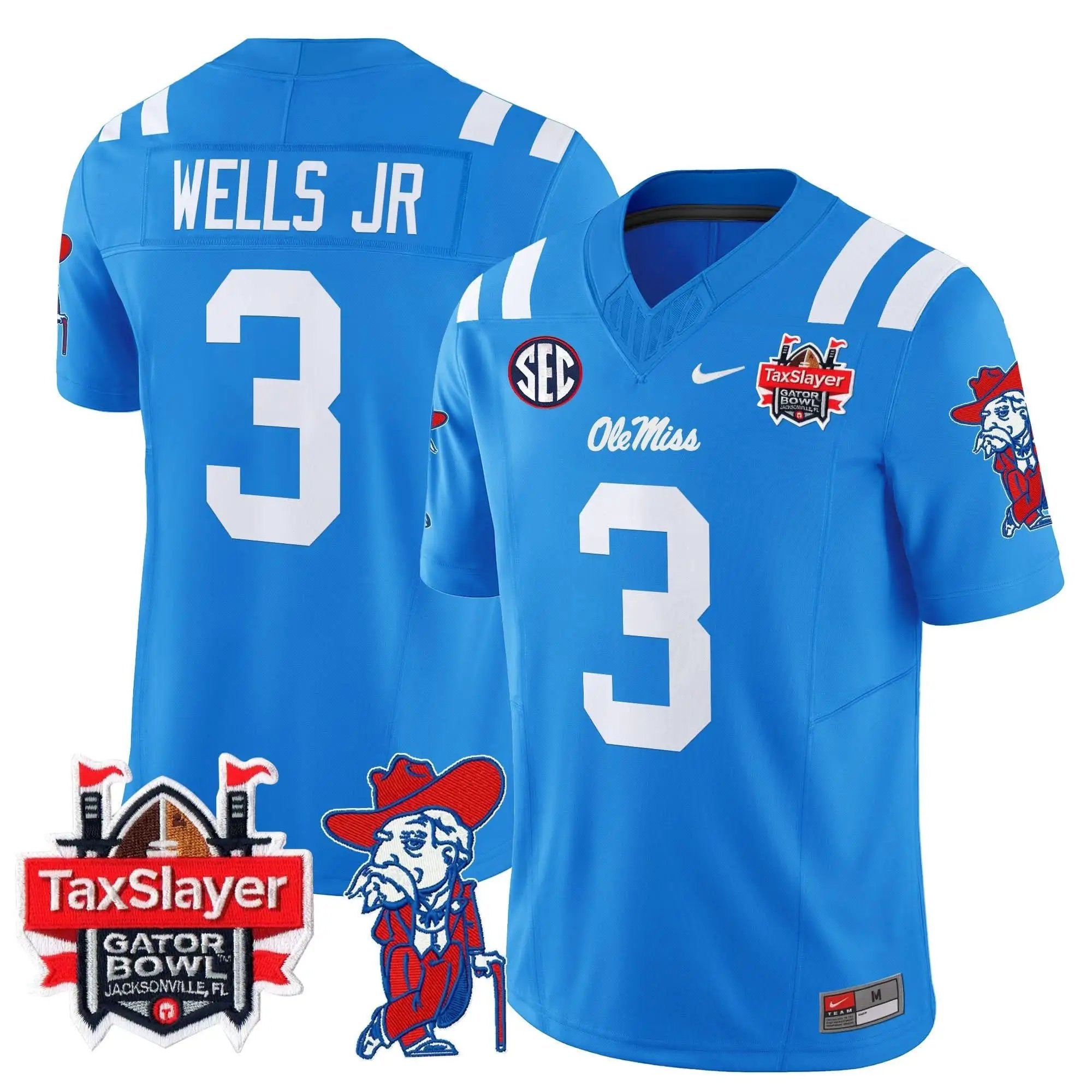OMB 2025 Gator Bowl Patch Vapor Limited Jersey by Ole Miss Rebels