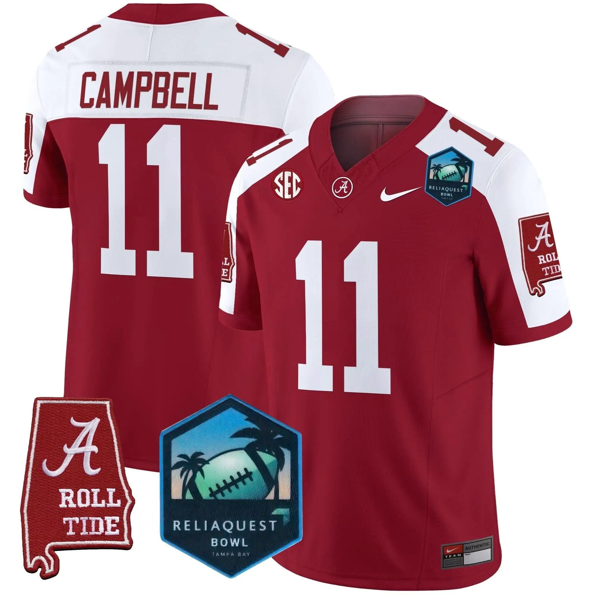 ACT 2025 ReliaQuest Bowl Patch Vapor Limited Jersey by Alabama Crimson Tide