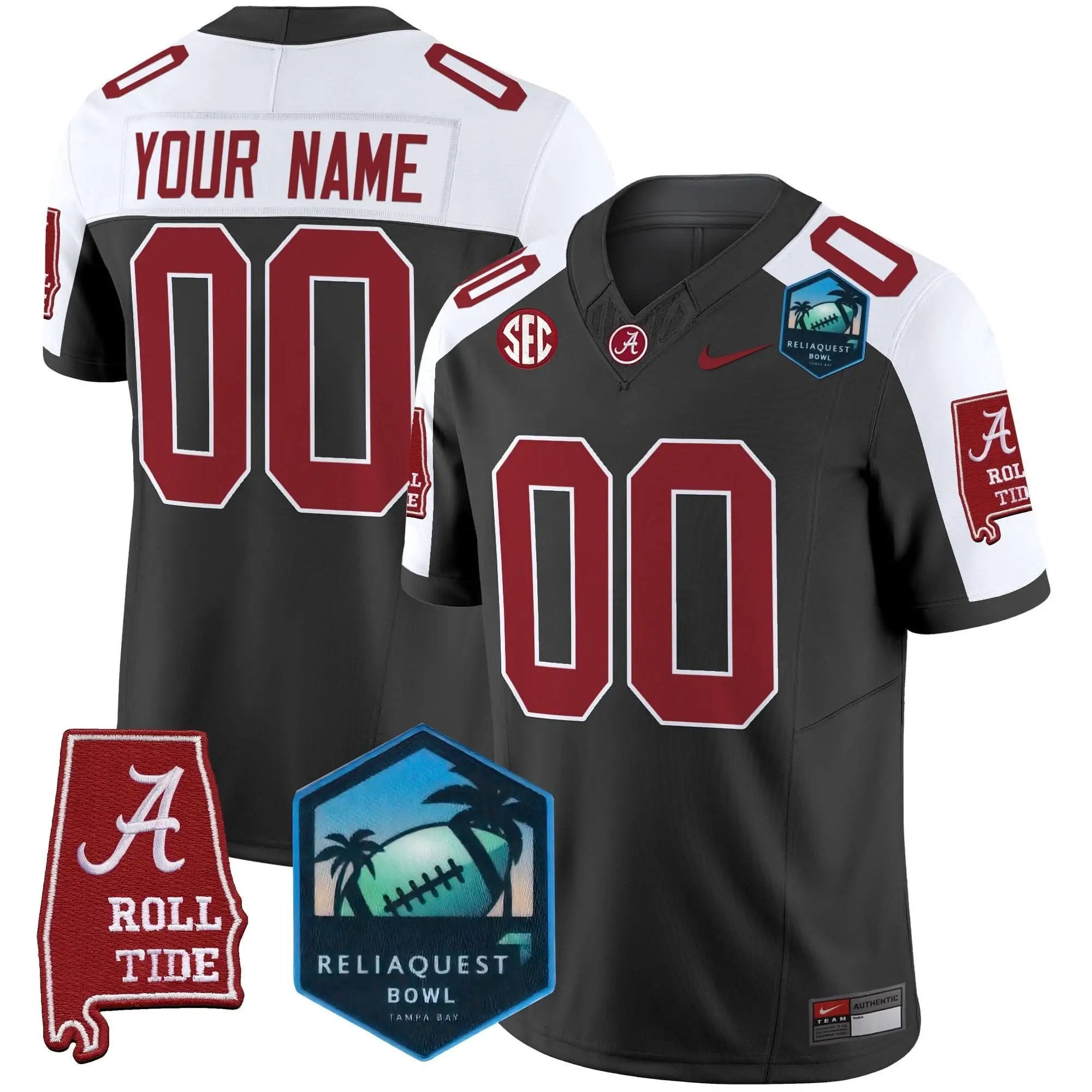 ACT 2025 ReliaQuest Bowl Patch Vapor Limited Custom Jersey by Alabama Crimson Tide