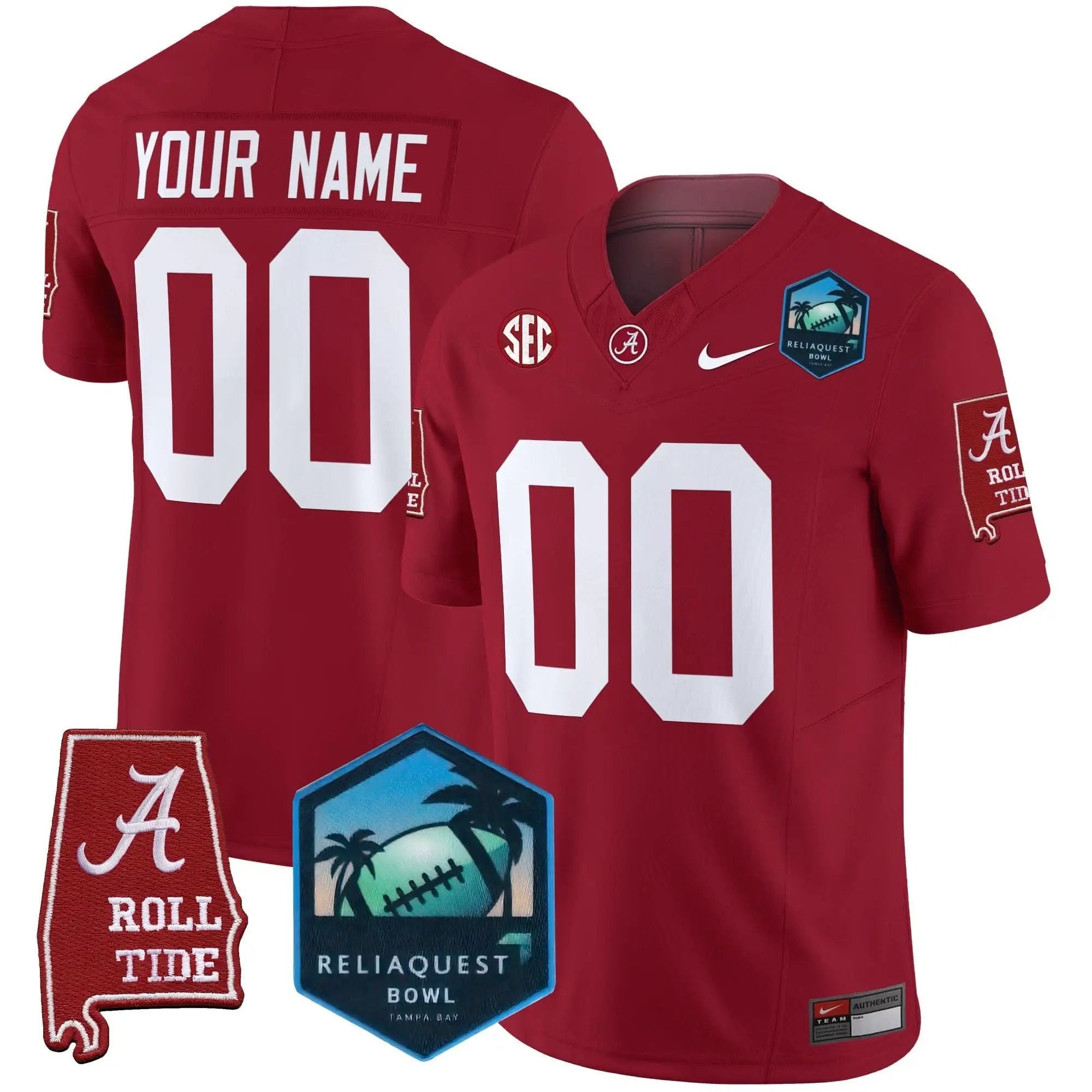ACT 2025 ReliaQuest Bowl Patch Vapor Limited Custom Jersey by Alabama Crimson Tide