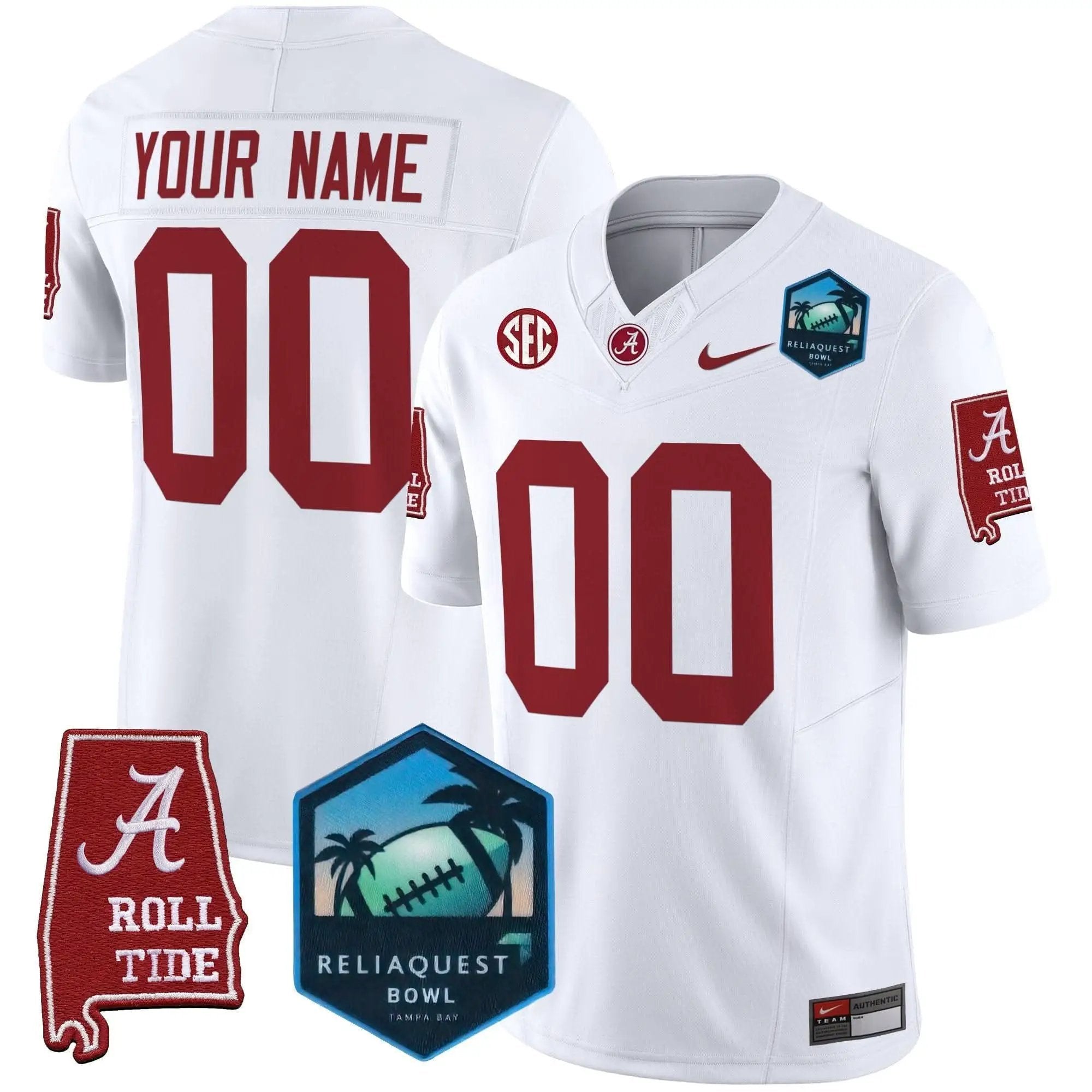 ACT 2025 ReliaQuest Bowl Patch Vapor Limited Custom Jersey by Alabama Crimson Tide